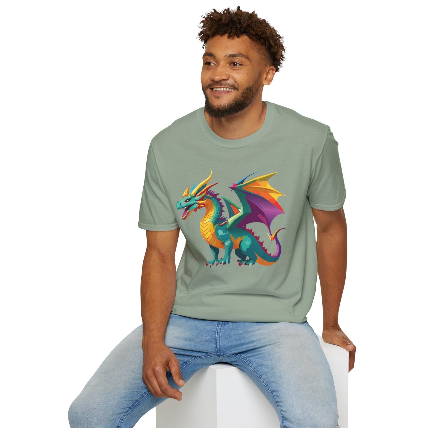 Dragon T Shirt Unisex Short Sleeve Art Design Gildan Softstyle Cotton Tee For Animal Lovers