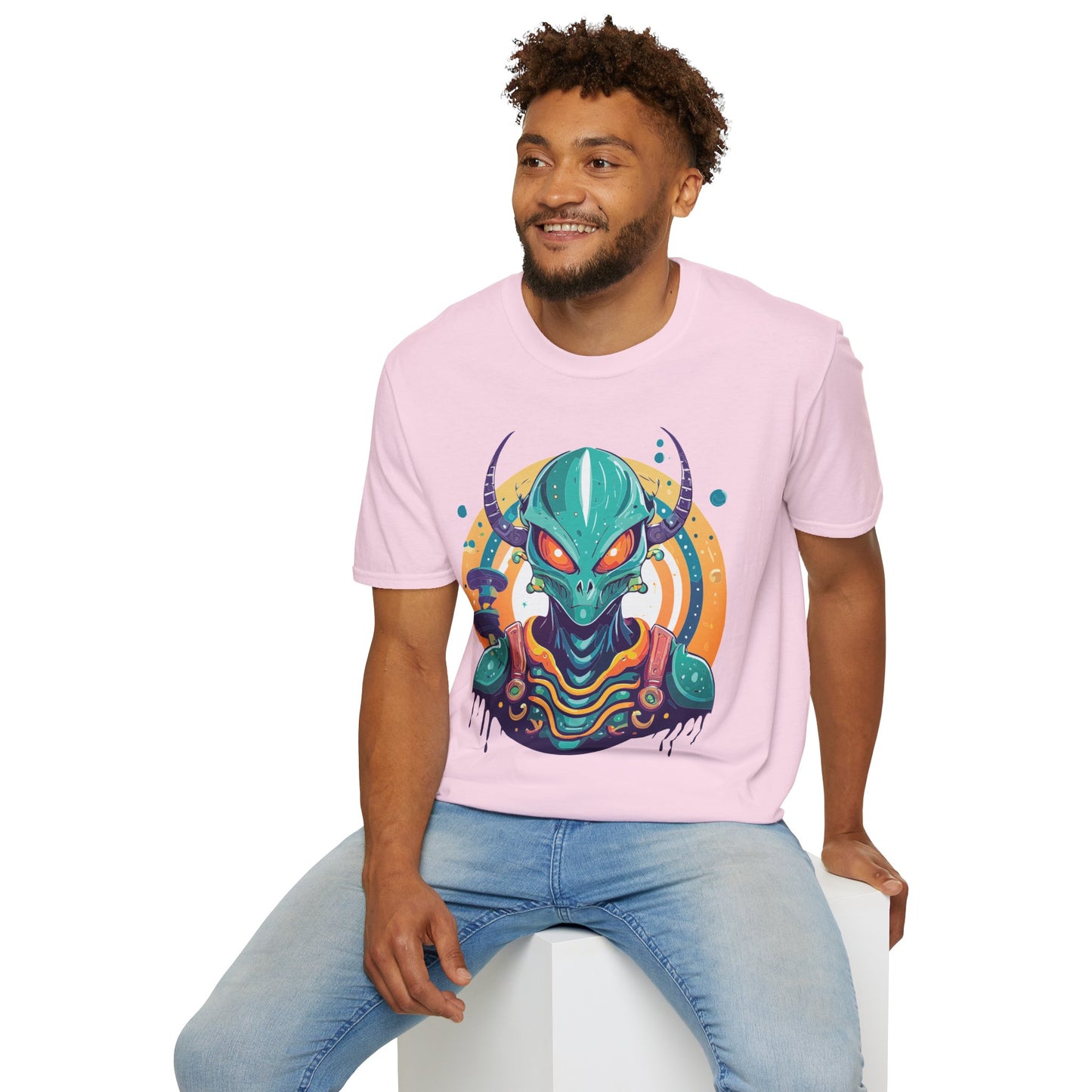 Alien T Shirt Cosmos Shirt Unisex Softstyle Tee 100 Percent Ring Spun Cotton Short Sleeve