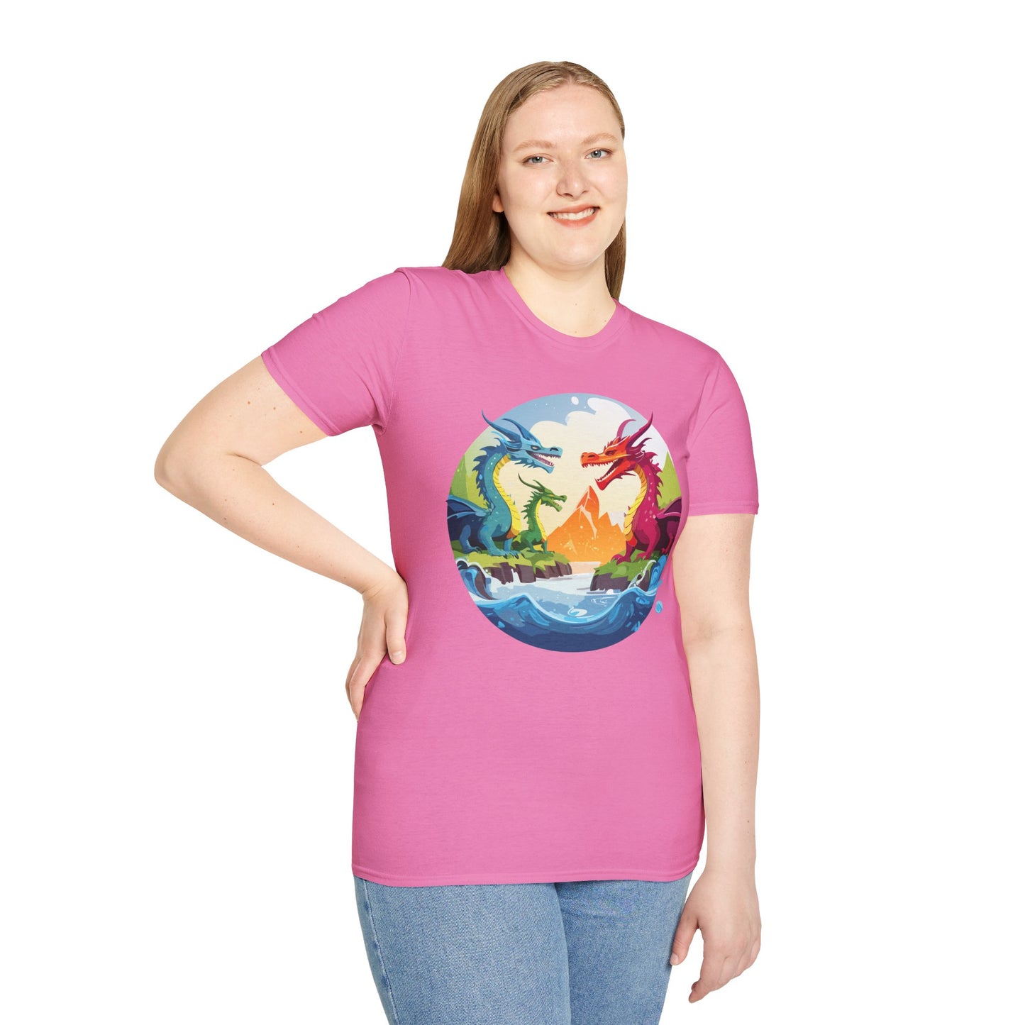 Dragon T Shirt Unisex Dragon Tee 100 Percent Ring Spun Cotton Softstyle Comfort Fit
