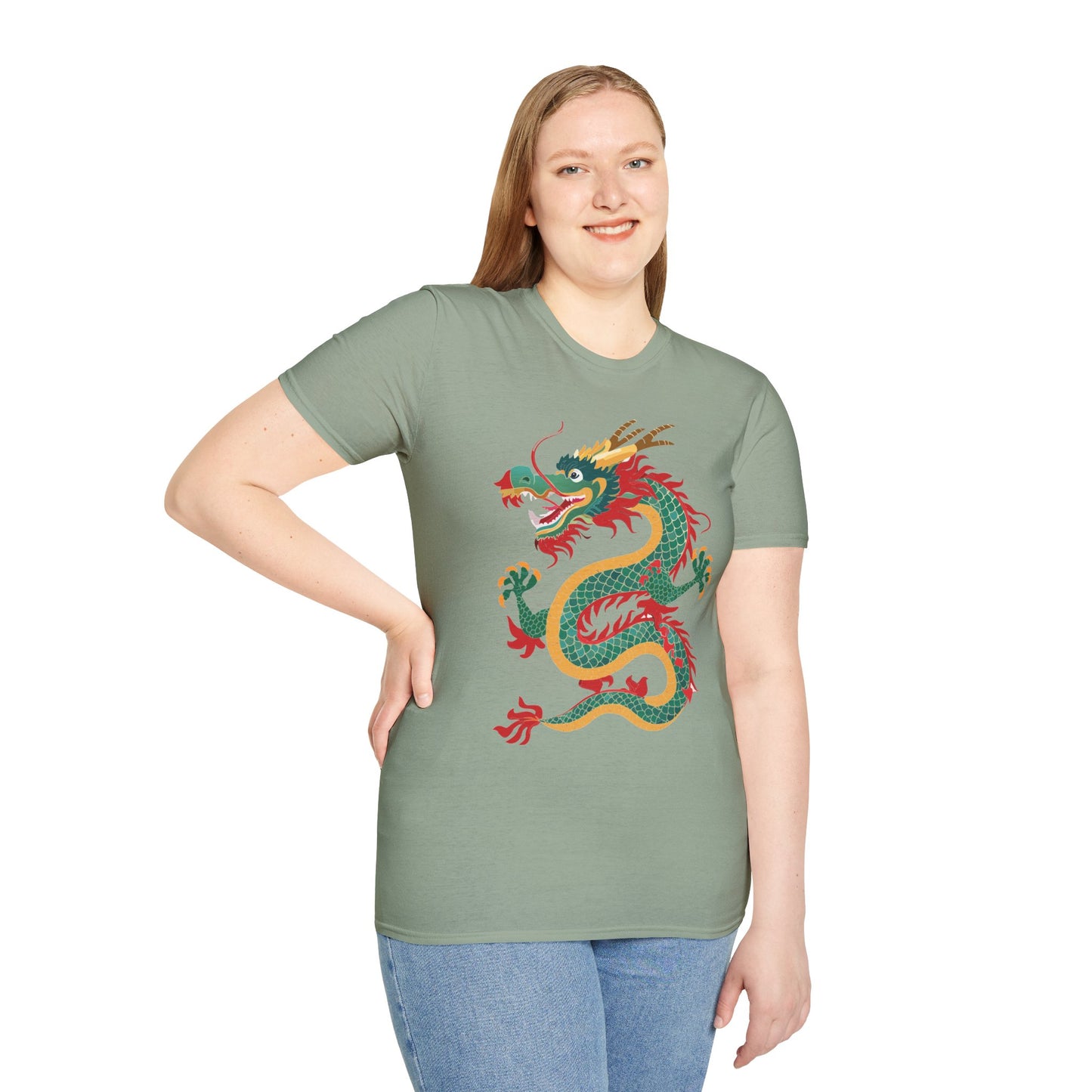 Dragon T Shirt Unisex Dragon Shirt With Animal Art Design Gildan Softstyle Tee 100 Cotton