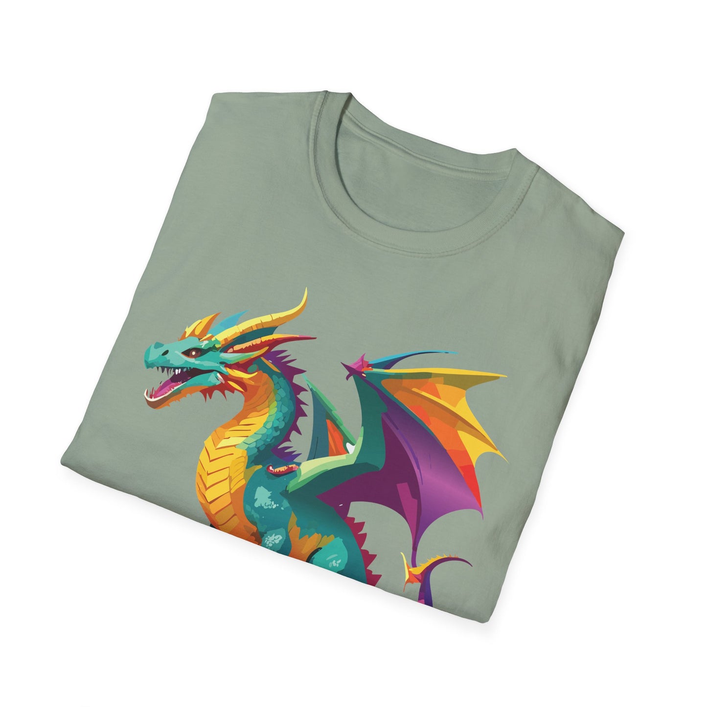 Dragon T Shirt Unisex Short Sleeve Art Design Gildan Softstyle Cotton Tee For Animal Lovers