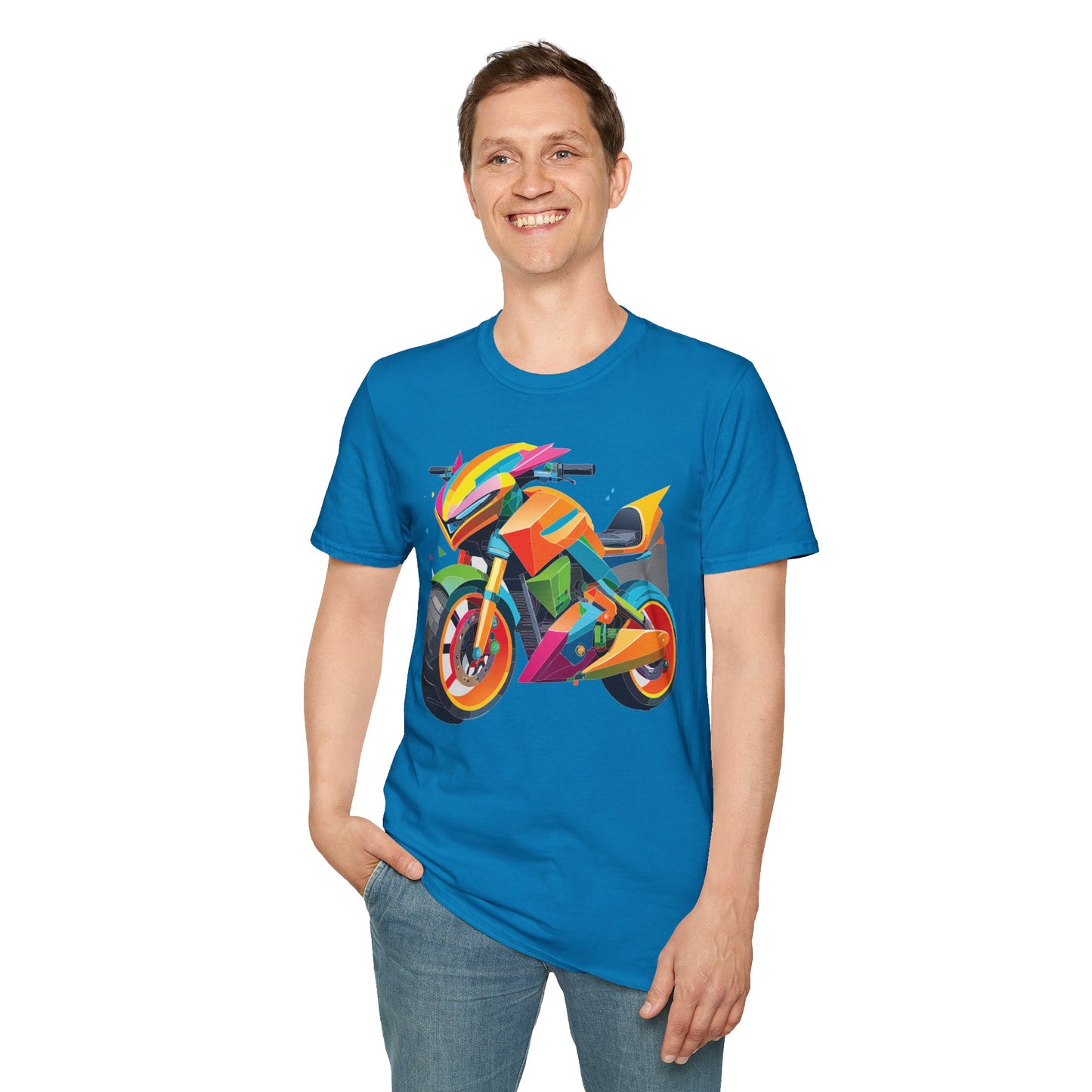 Unisex Bike T Shirt Moto Shirt MTB T Shirt With Art Design Softstyle Cotton Tee For Enthusiasts