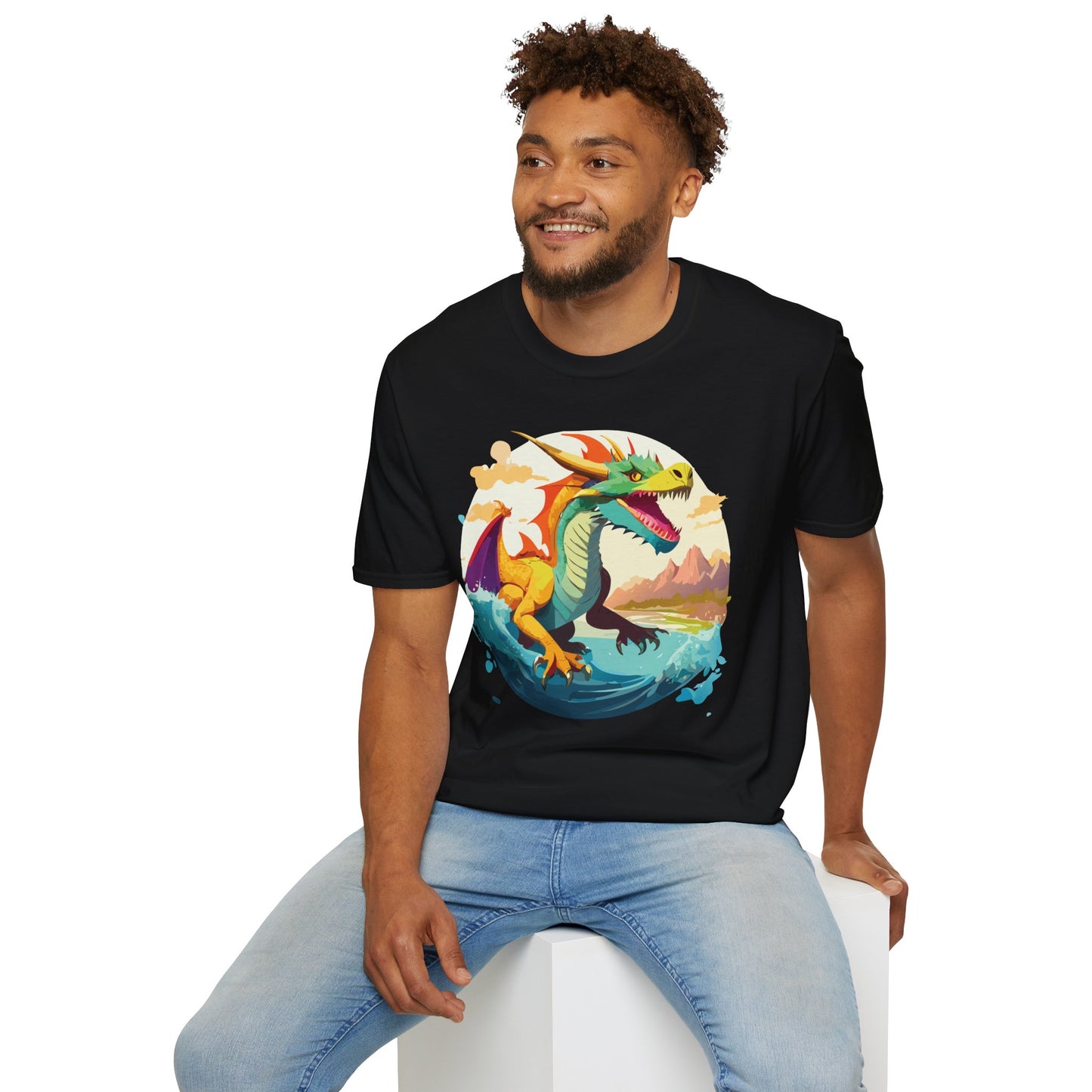 Dragon T Shirt Unisex Animal Print Dragon Shirt Gildan Softstyle Cotton Tee 64000