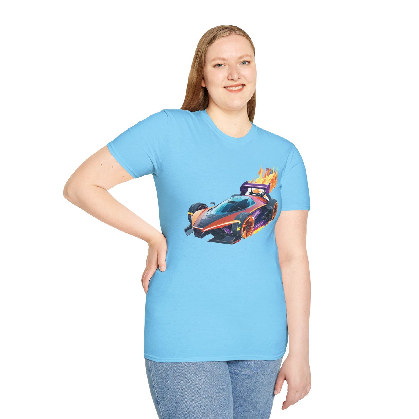 Unisex Car T Shirt Hot Wheels Graphic Tee Car Shirt Gildan Softstyle 64000 Cotton Tee