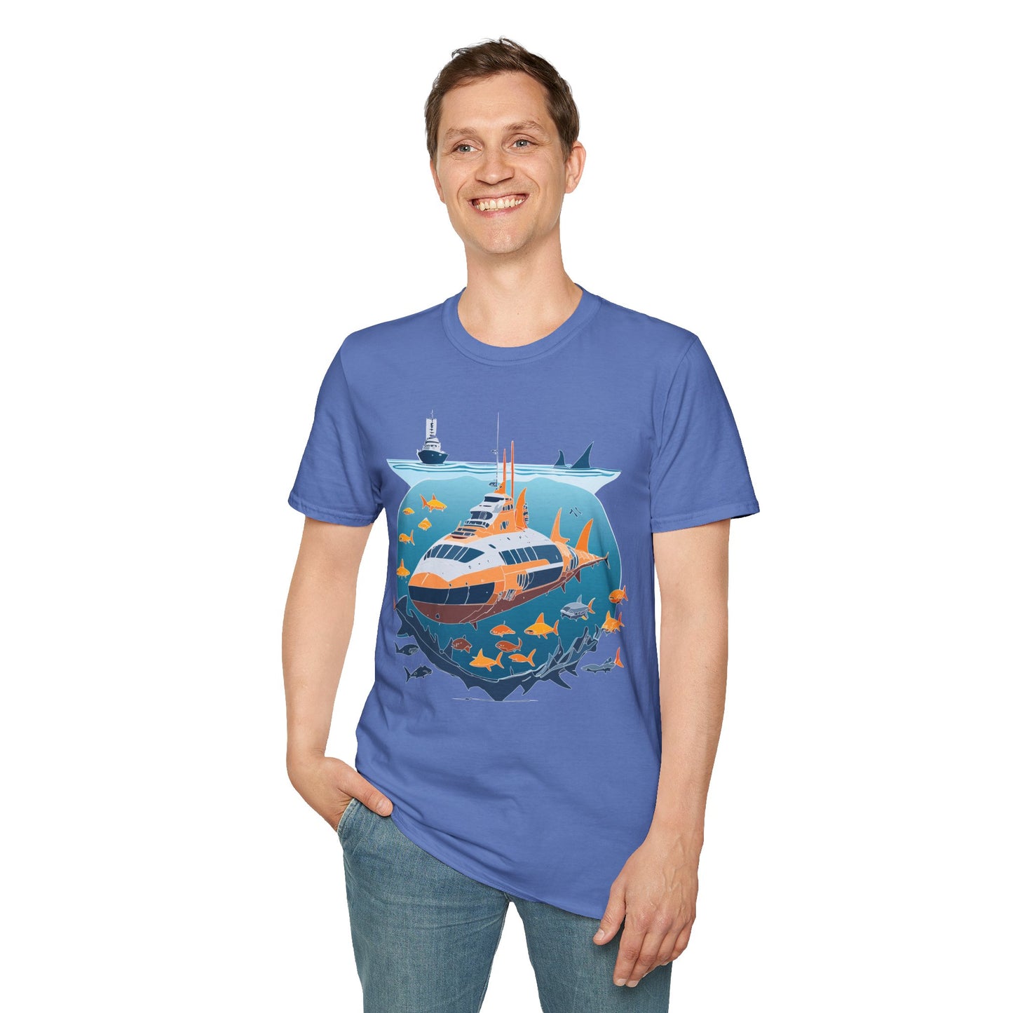 Ocean Tee Shirt, Ocean Shirt, Shirt with Ocean, U boat Tees, Shirt with U-Boat