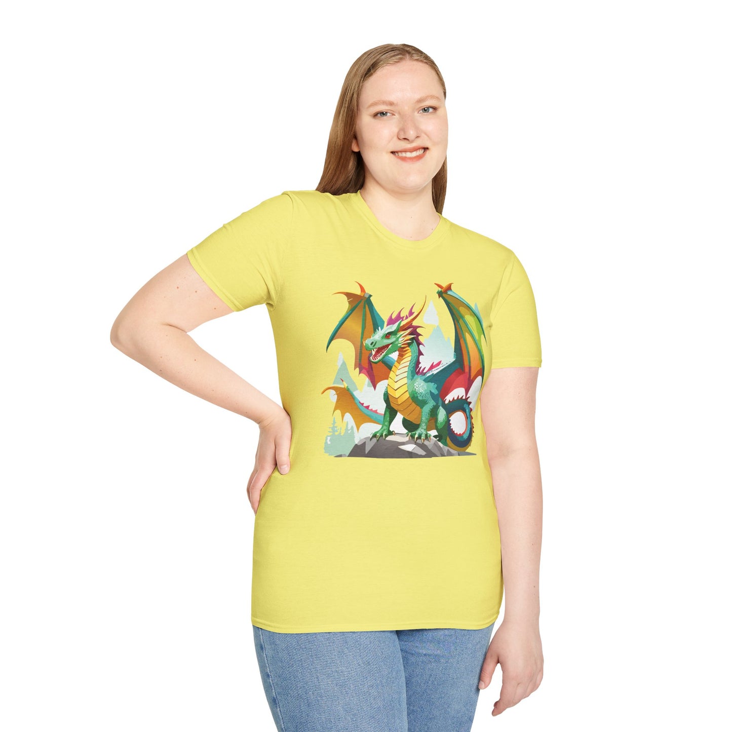 Dragon Graphic T Shirt for Men and Women Unisex Animal Design Softstyle Cotton Tee Premium Quality