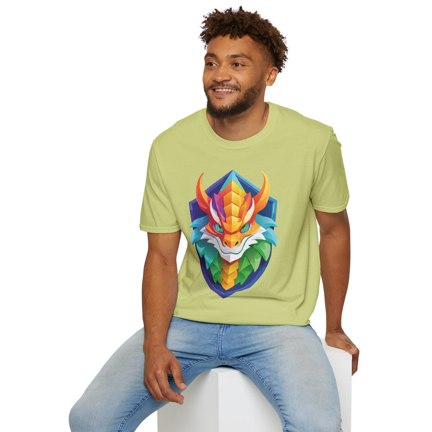 Unisex Dragon T Shirt Softstyle 64000 100 Percent Ring Spun Cotton Comfortable Tee
