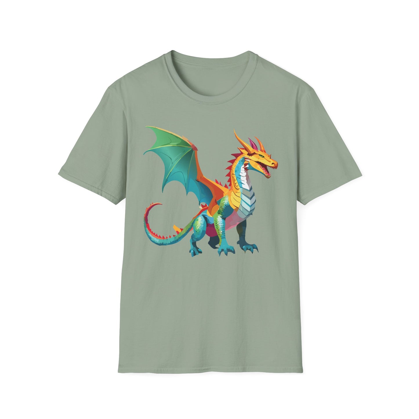 Dragon T Shirt Unisex Animal Design Tee Softstyle Gildan 64000 100 Percent Ring Spun Cotton