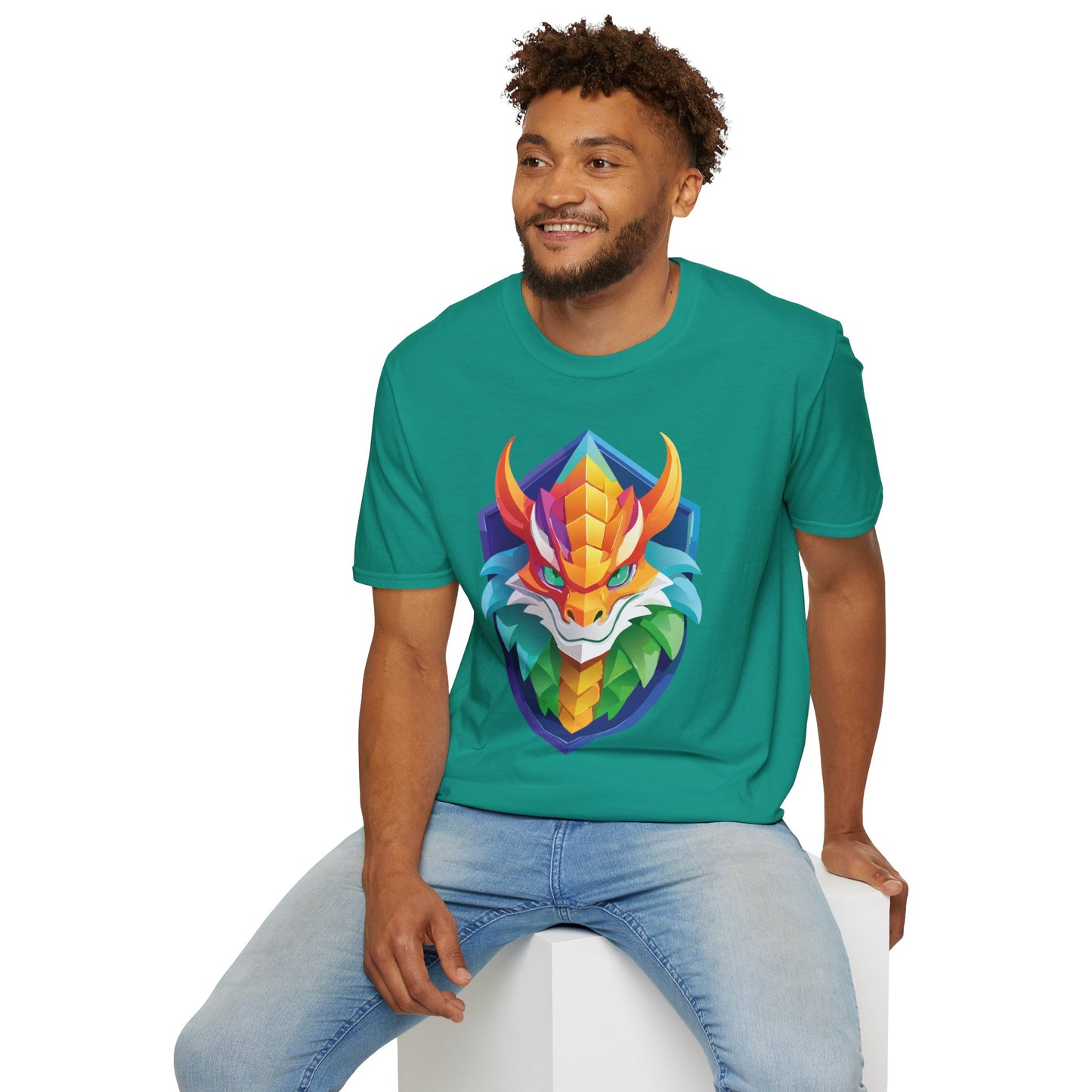 Unisex Dragon T Shirt Softstyle 64000 100 Percent Ring Spun Cotton Comfortable Tee