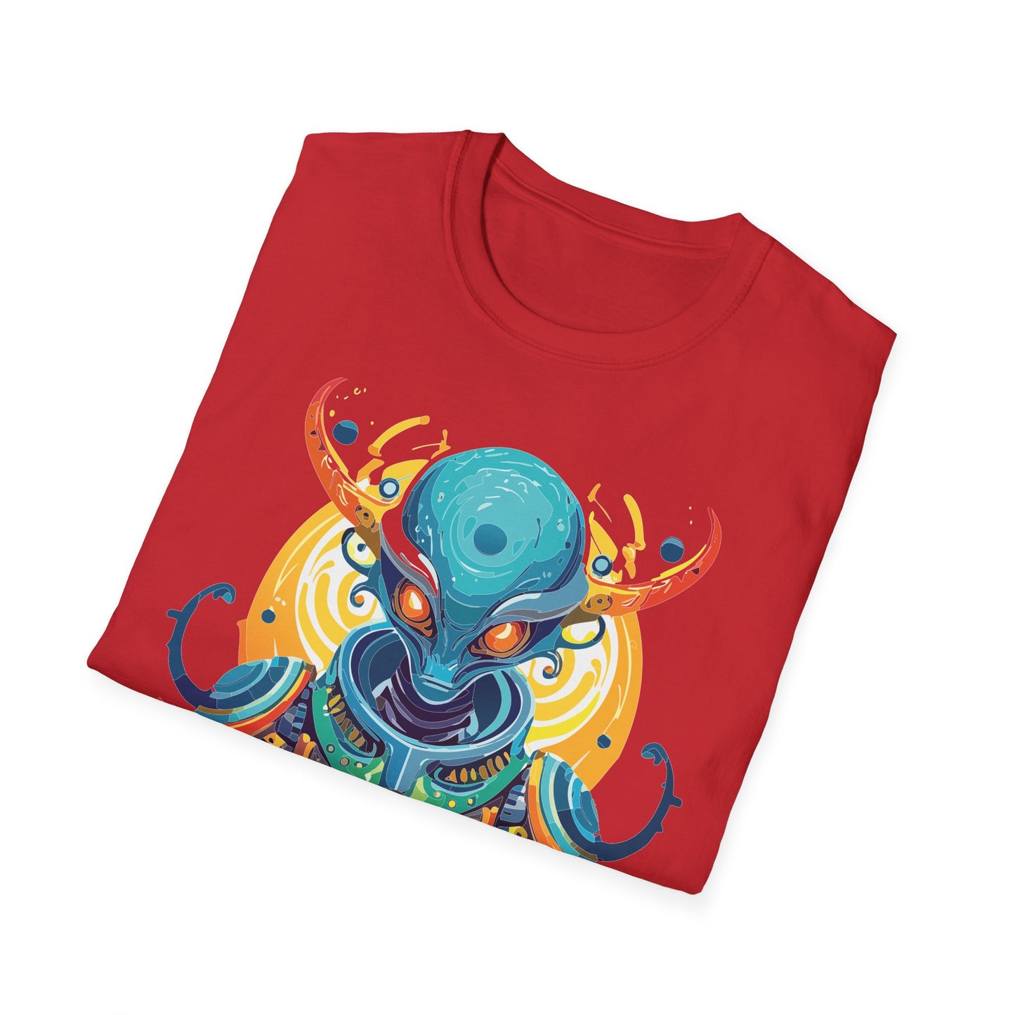 Alien T Shirt Cosmos Shirt Unisex Short Sleeve Tee With Alien Art Design Ring Spun Cotton