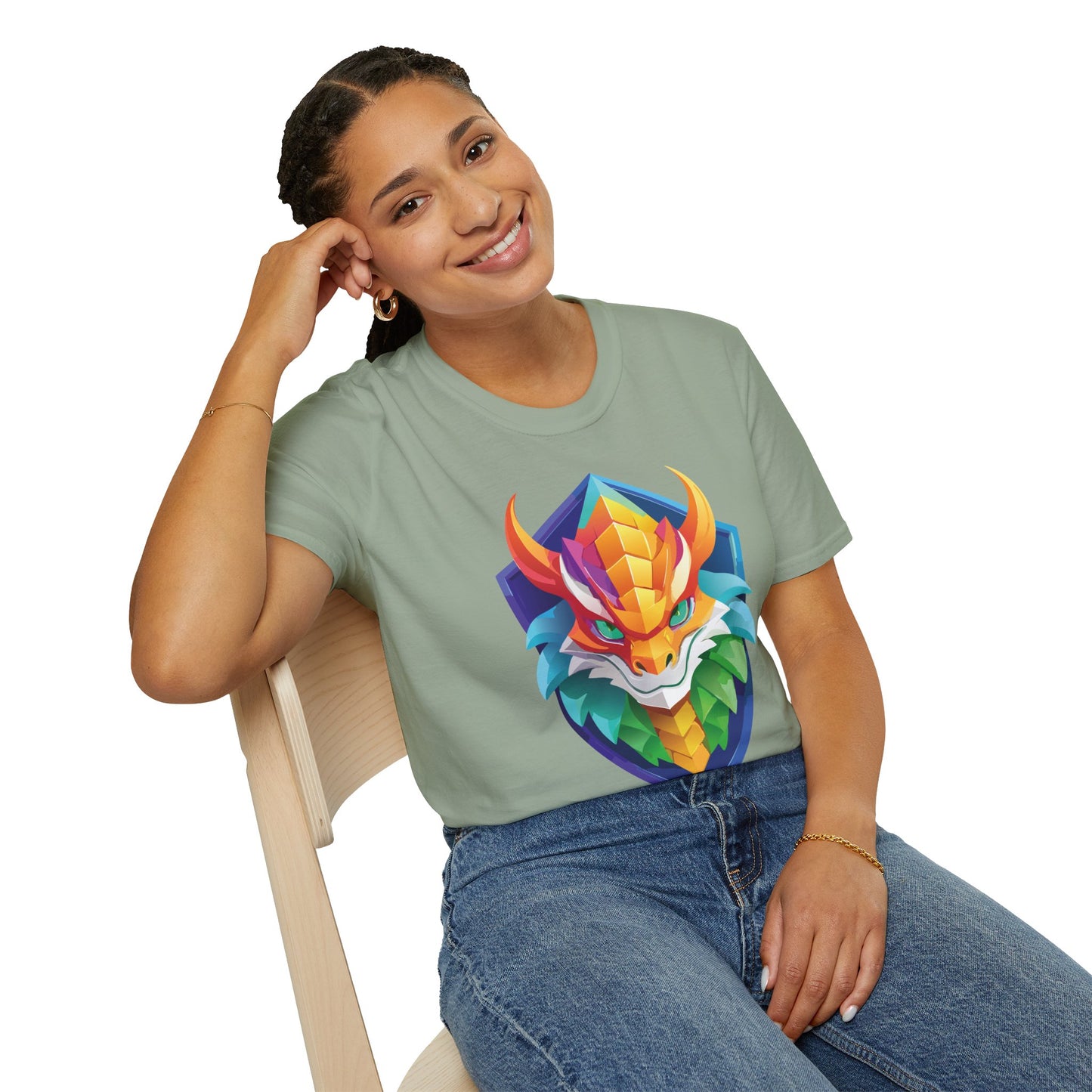 Unisex Dragon T Shirt Softstyle 64000 100 Percent Ring Spun Cotton Comfortable Tee