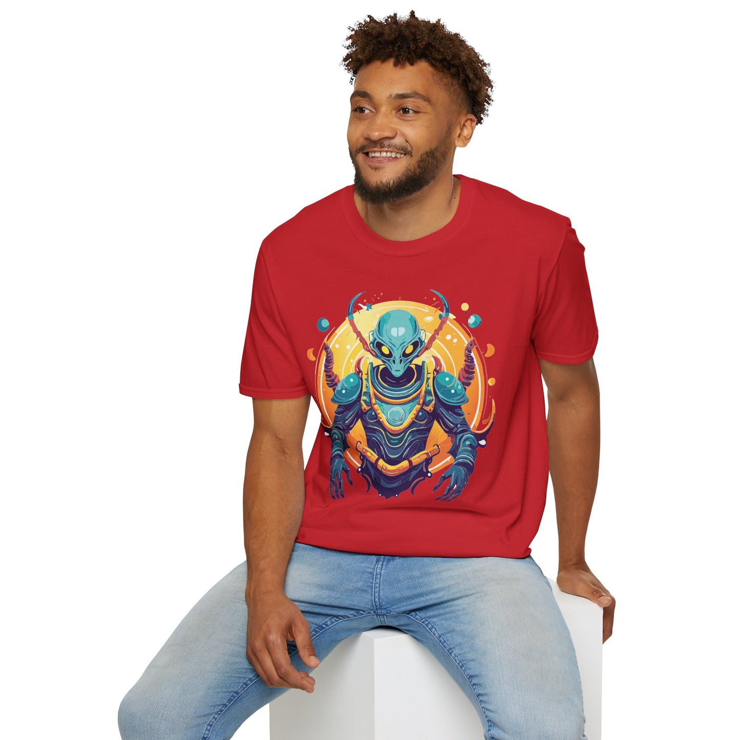 Cosmos Alien T Shirt Unisex Softstyle Short Sleeve Tee With Alien Art Design Artwork