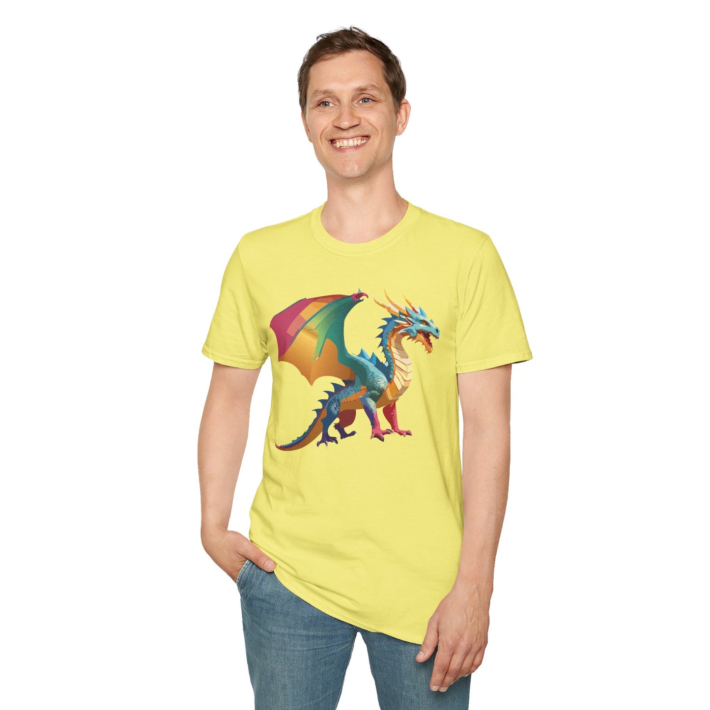 Dragon T Shirt Unisex Dragon Shirt Animal Design Tee Softstyle 100 Percent Ring Spun Cotton