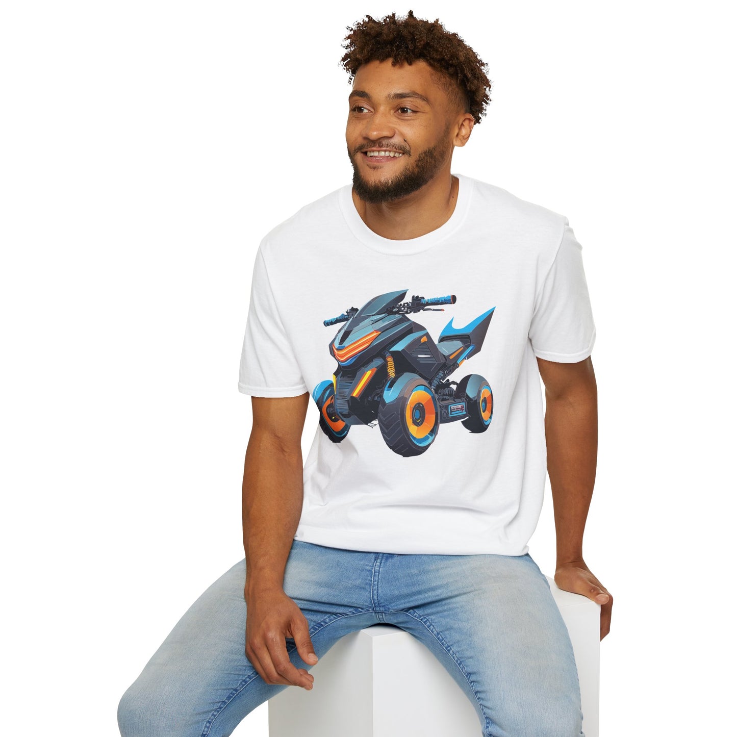 Unisex Motorcycle Art Design T Shirt Softstyle 64000 MTB Graphic Tee For Riders