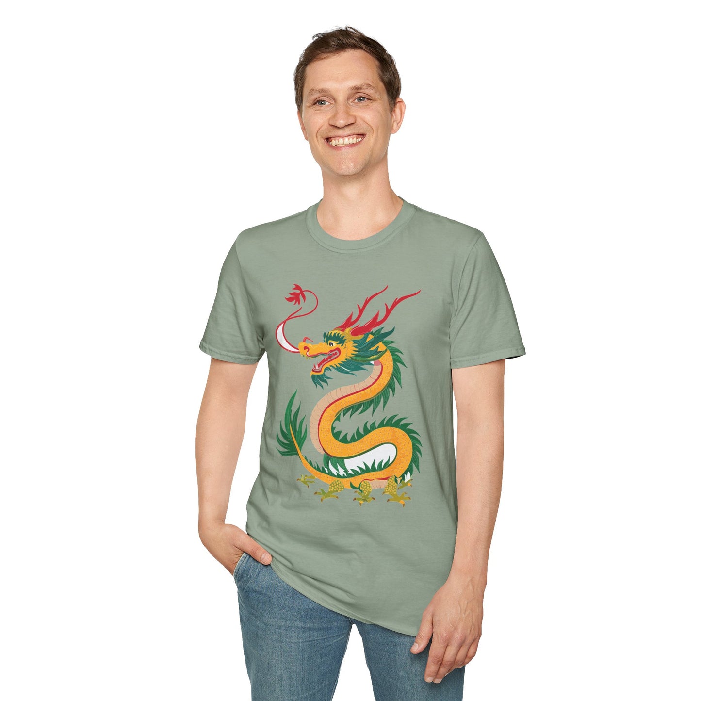 Dragon T Shirt Unisex Dragon Shirt Animal Shirt Gildan Softstyle 64000 100 Percent Cotton Tee