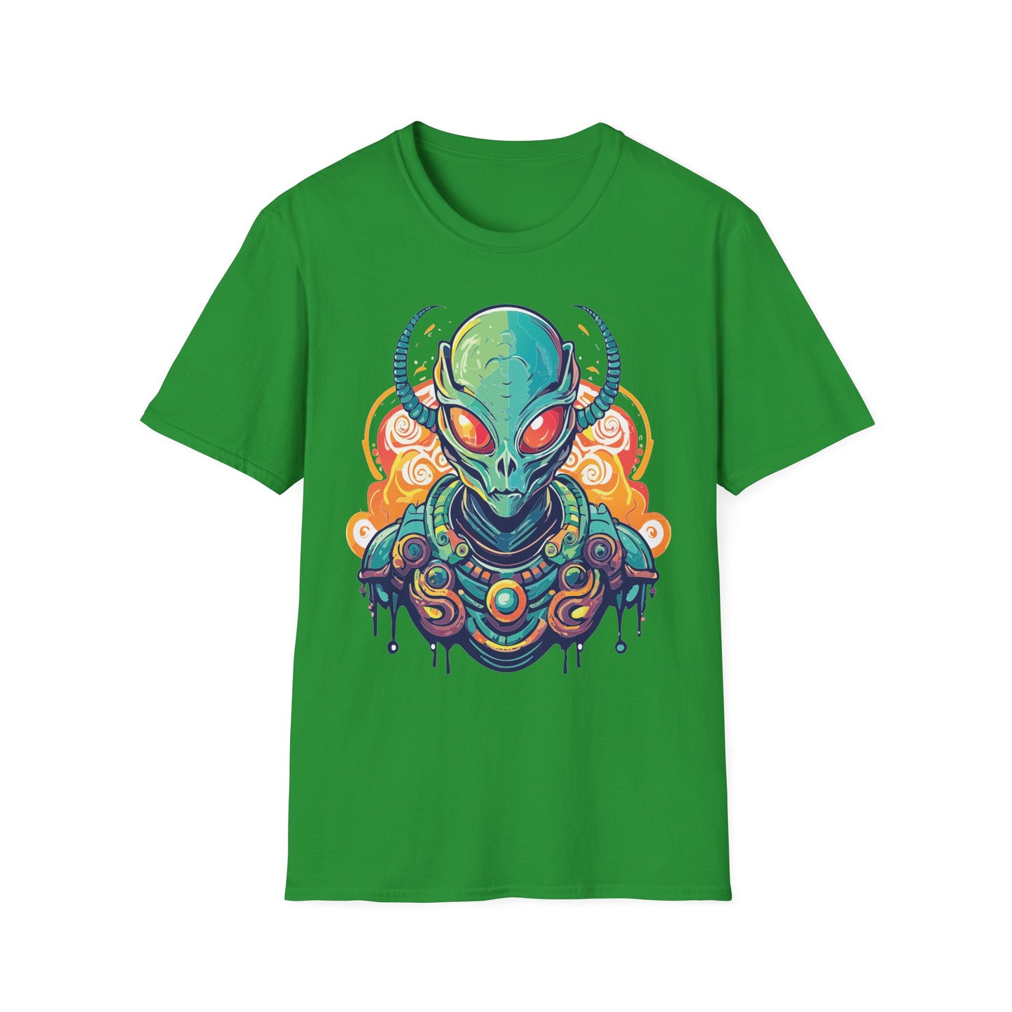 Cosmos Alien T Shirt Unisex Softstyle Cotton Tee With Space Artwork Graphic Design