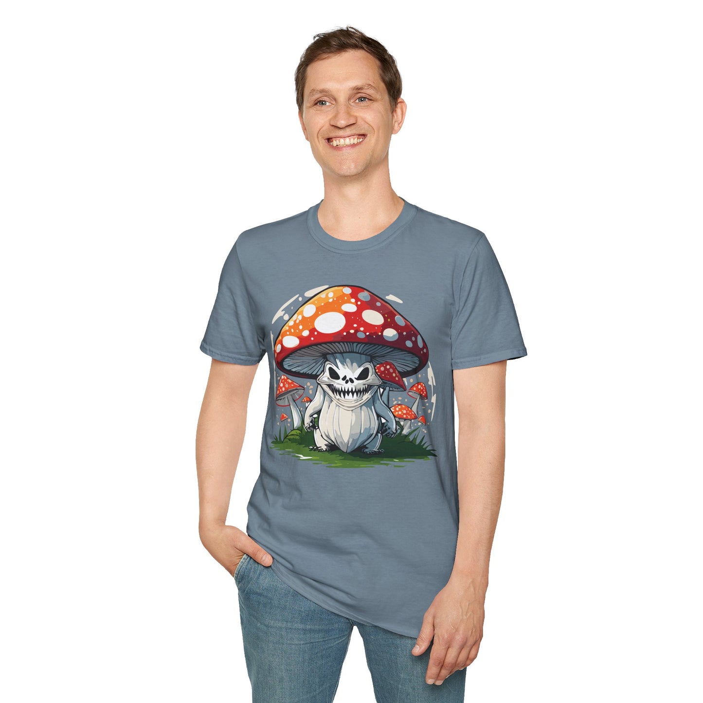 Mashroom Tee Shirt Unisex Softstyle 64000 100 Percent Ring Spun Cotton Funny Mashroom Fungus Design