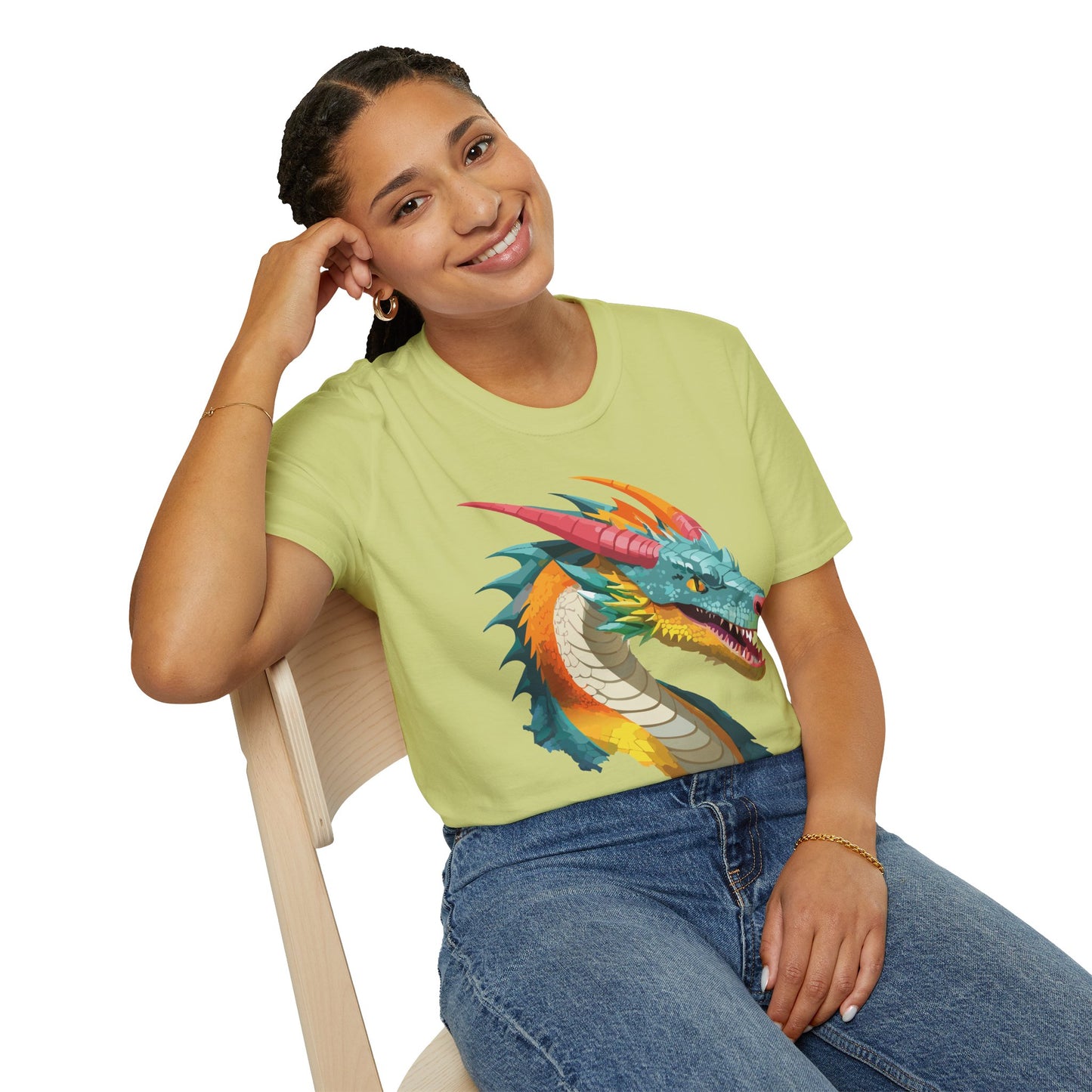 Dragon T Shirt Unisex Softstyle Art Design Tee With Animals Theme Gildan 64000 Premium Quality