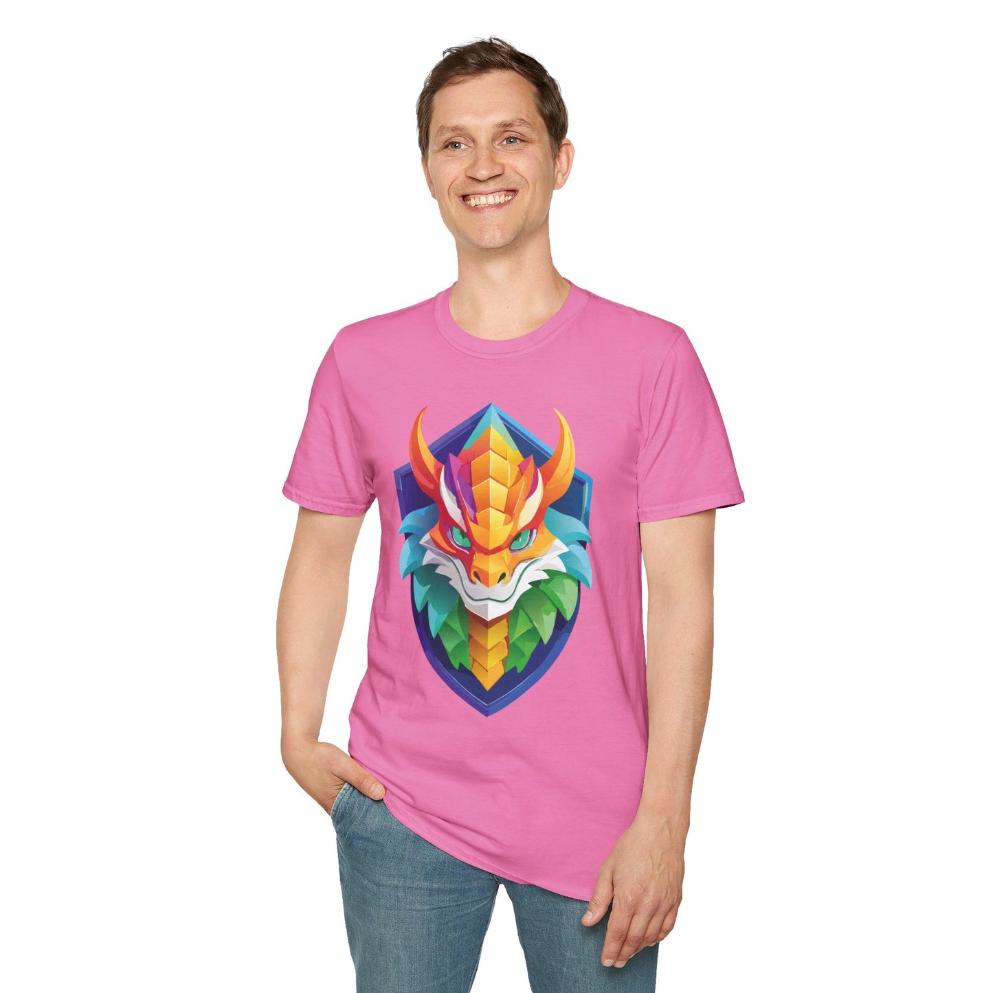 Unisex Dragon T Shirt Softstyle 64000 100 Percent Ring Spun Cotton Comfortable Tee