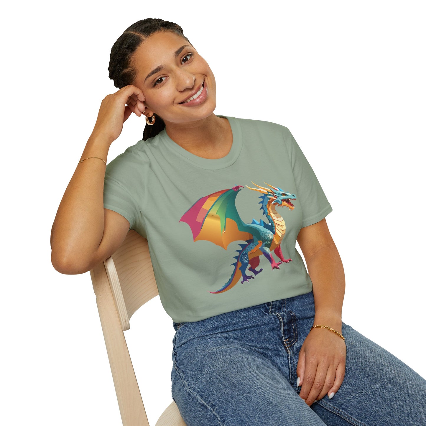 Dragon T Shirt Unisex Dragon Shirt Animal Design Tee Softstyle 100 Percent Ring Spun Cotton