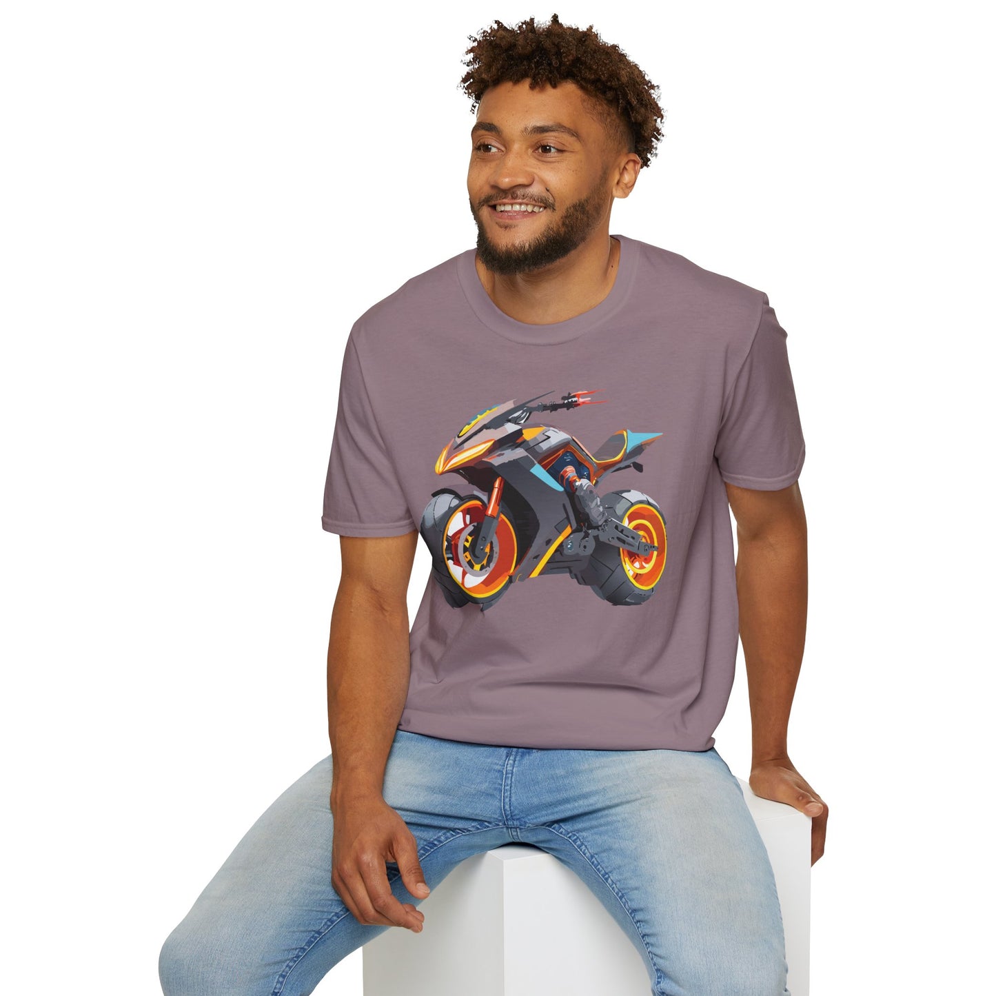 Unisex Bike T Shirt With Motorcycle Graphic MTB Tee Cotton Softstyle Comfort For Riders