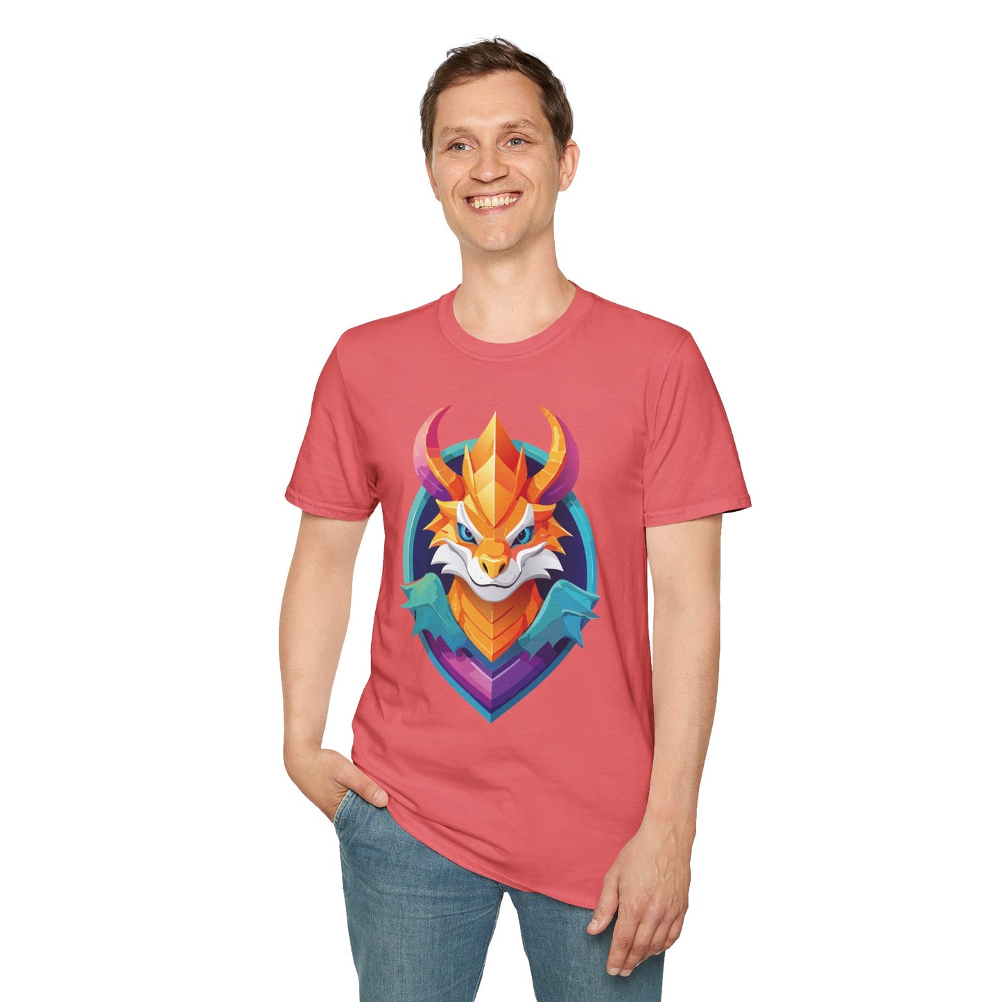 Dragon T Shirt Unisex Gildan Softstyle 64000 Comfortable Cotton Tee With Animal Design