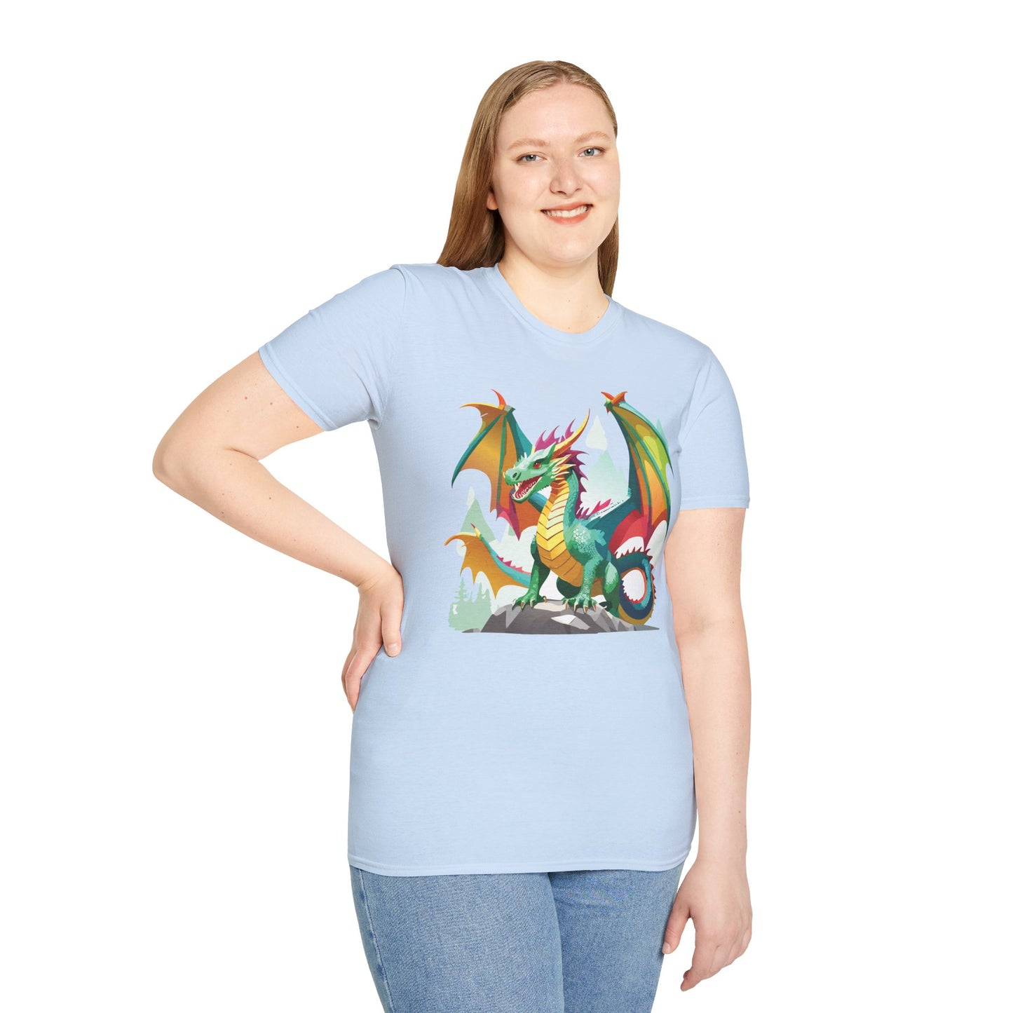 Dragon Graphic T Shirt for Men and Women Unisex Animal Design Softstyle Cotton Tee Premium Quality