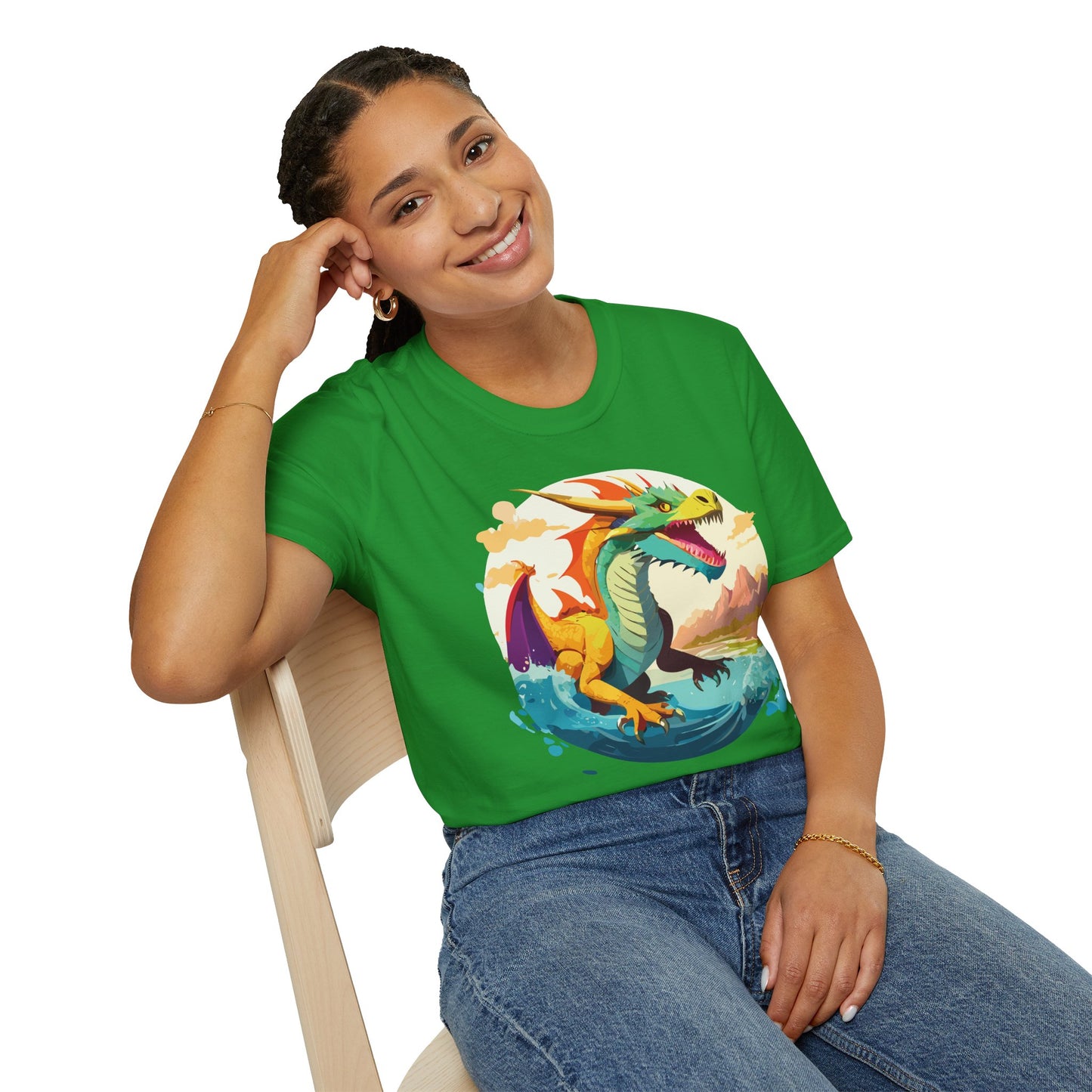 Dragon T Shirt Unisex Animal Print Dragon Shirt Gildan Softstyle Cotton Tee 64000