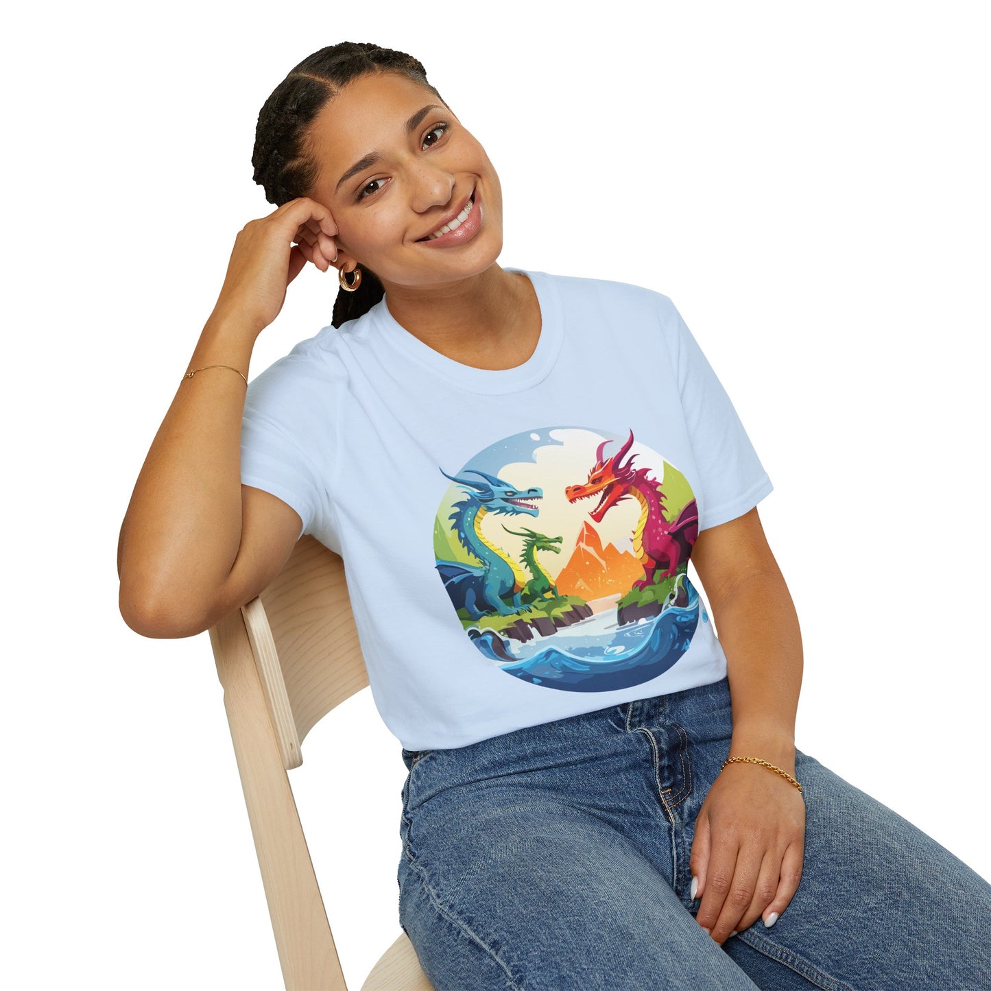 Dragon T Shirt Unisex Dragon Tee 100 Percent Ring Spun Cotton Softstyle Comfort Fit