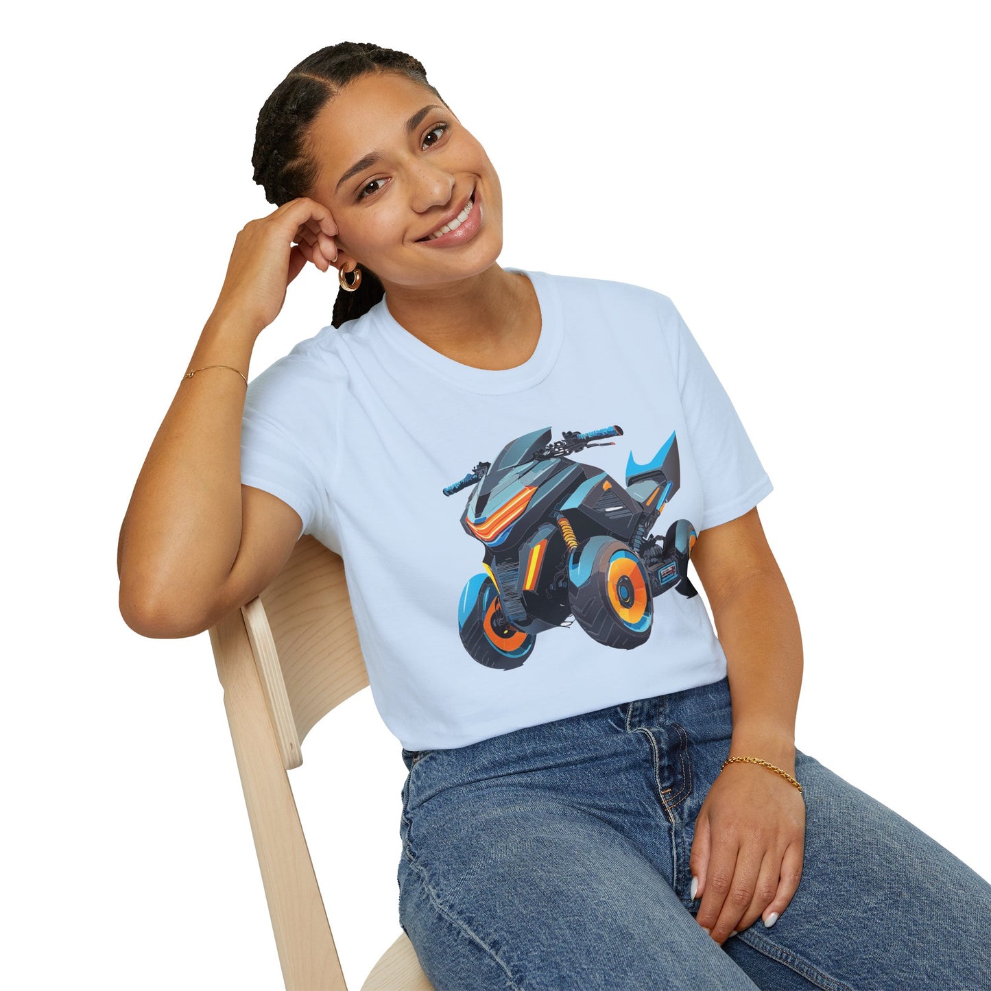 Unisex Motorcycle Art Design T Shirt Softstyle 64000 MTB Graphic Tee For Riders