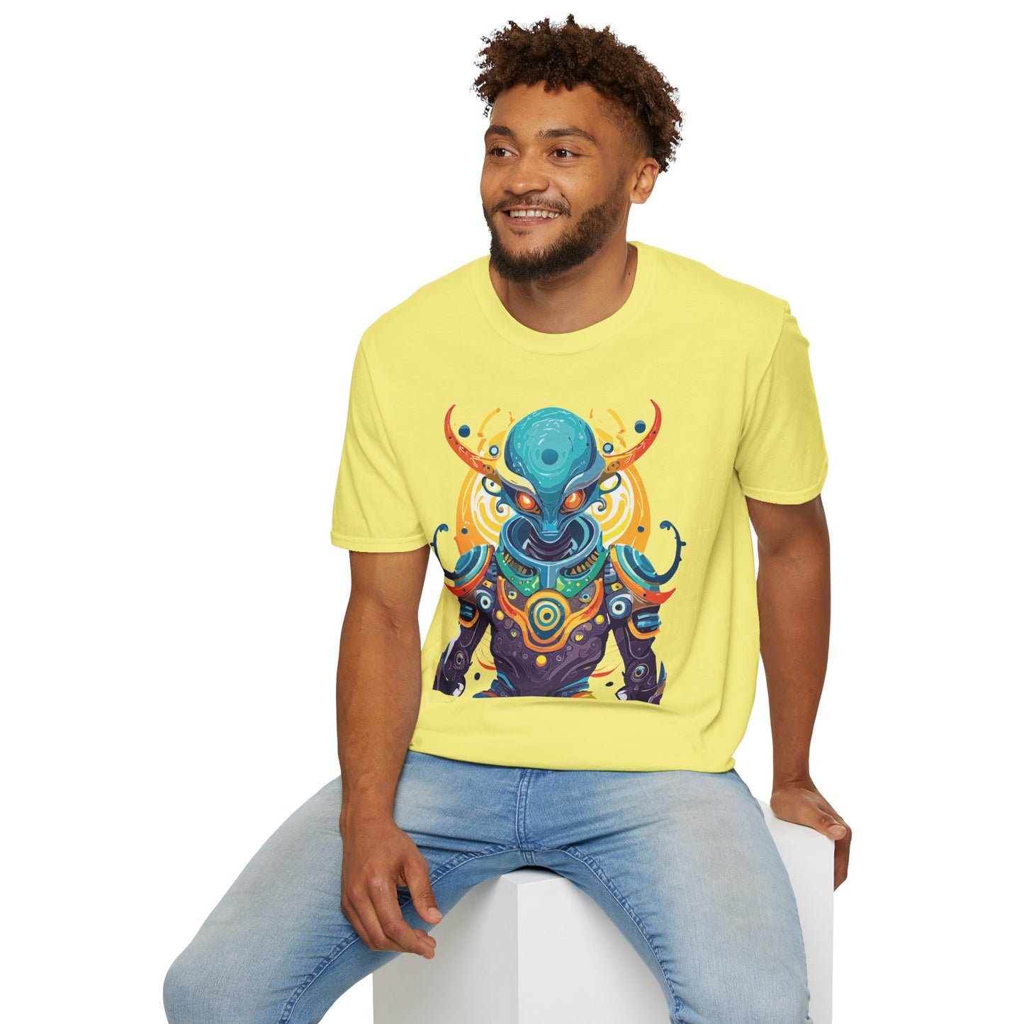 Alien T Shirt Cosmos Shirt Unisex Short Sleeve Tee With Alien Art Design Ring Spun Cotton