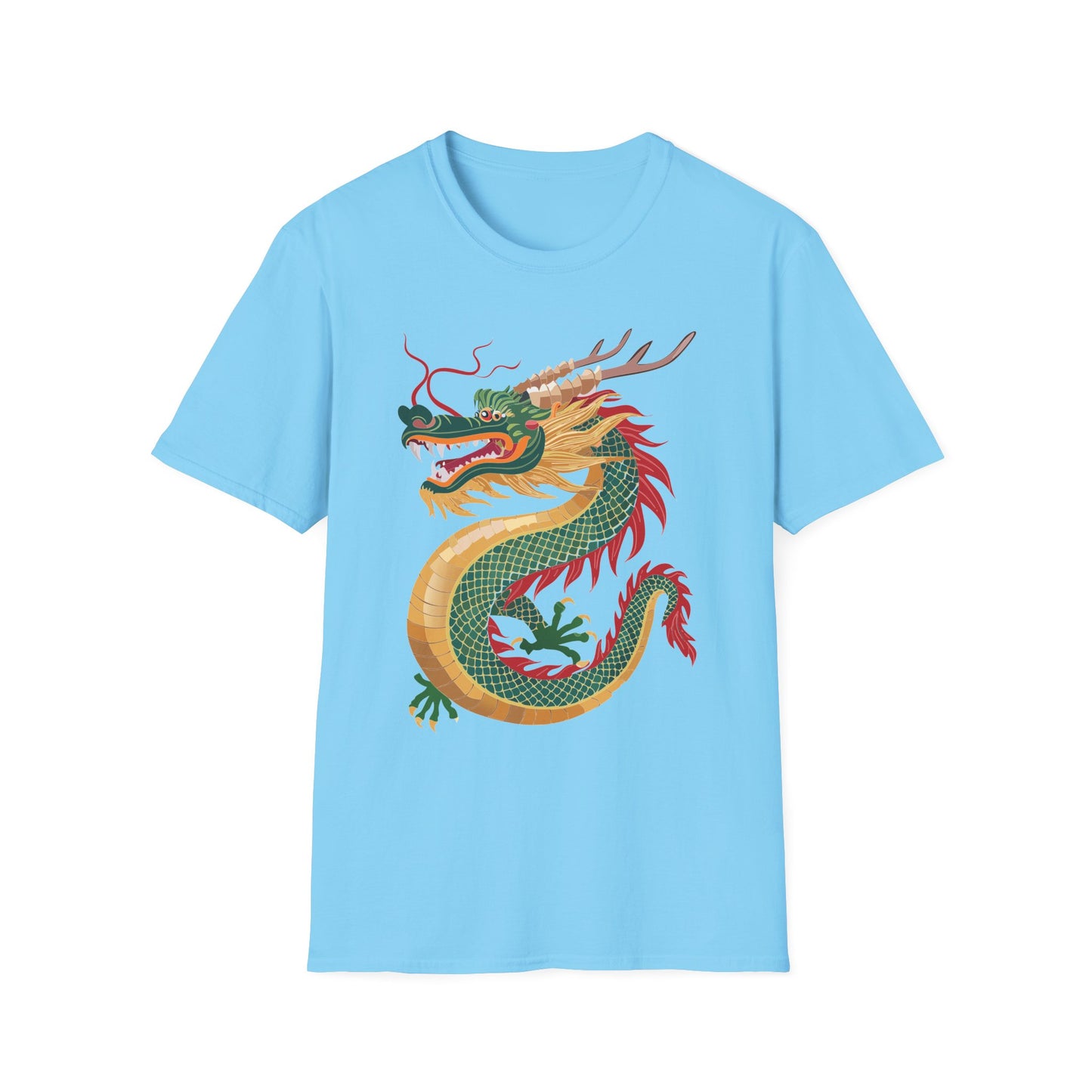 Dragon T Shirt Unisex Dragon Shirt With Animal Art Design Gildan Softstyle 64000 Tee