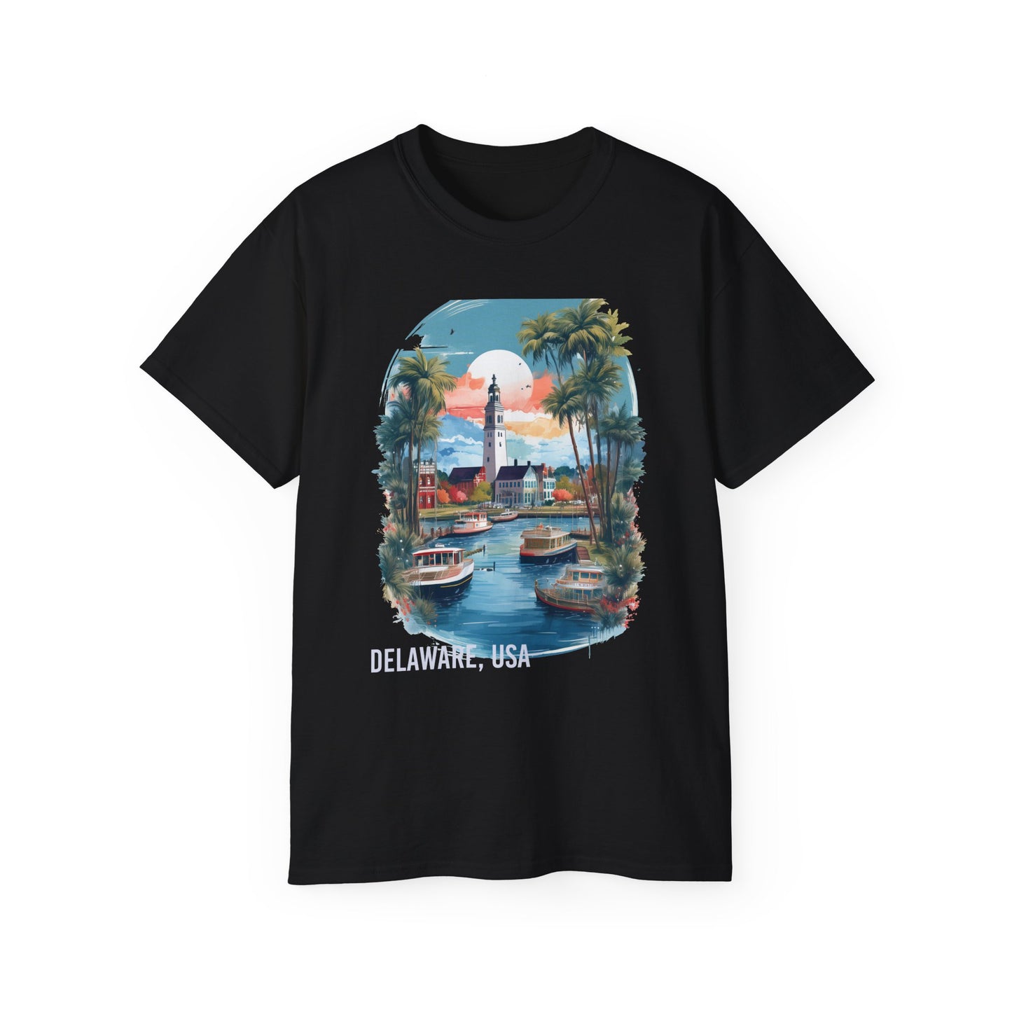 Delaware Graphic Unisex Cotton T‑Shirt 2