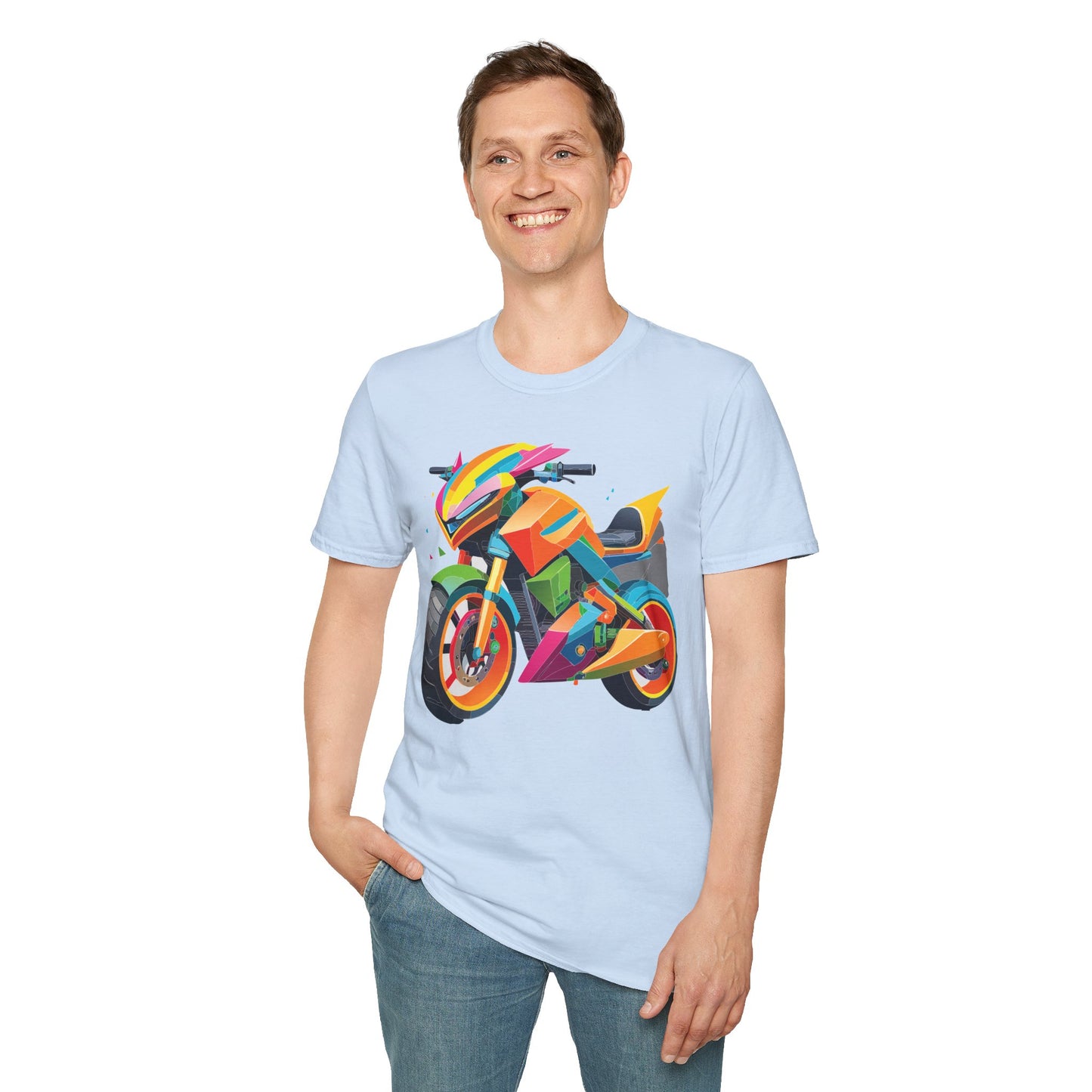 Unisex Bike T Shirt Moto Shirt MTB T Shirt With Art Design Softstyle Cotton Tee For Enthusiasts