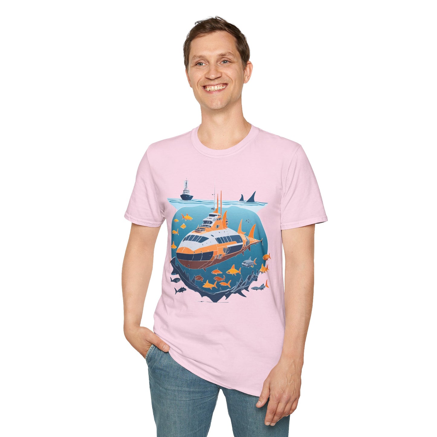Ocean Tee Shirt, Ocean Shirt, Shirt with Ocean, U boat Tees, Shirt with U-Boat