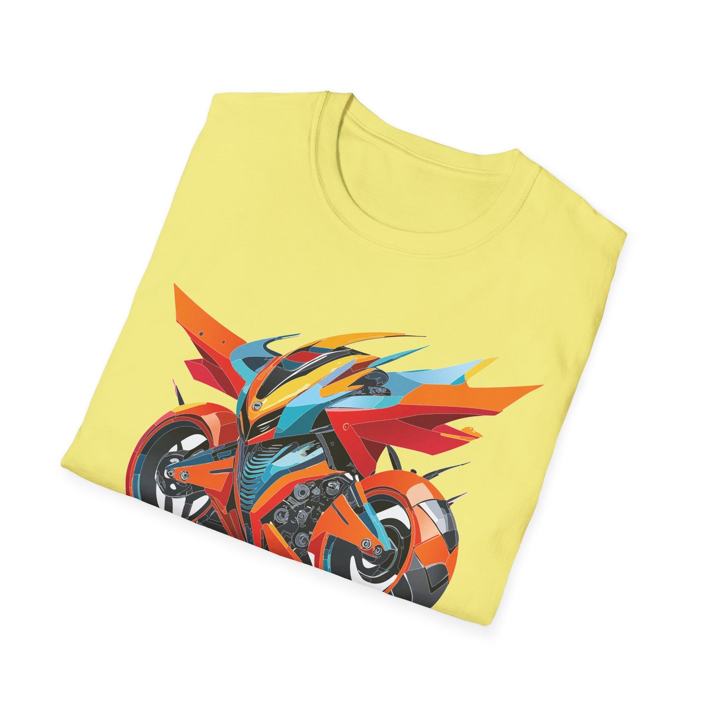 Unisex Bike T Shirt With Motorcycle Art Design Graphic Tee Softstyle 64000 Cotton