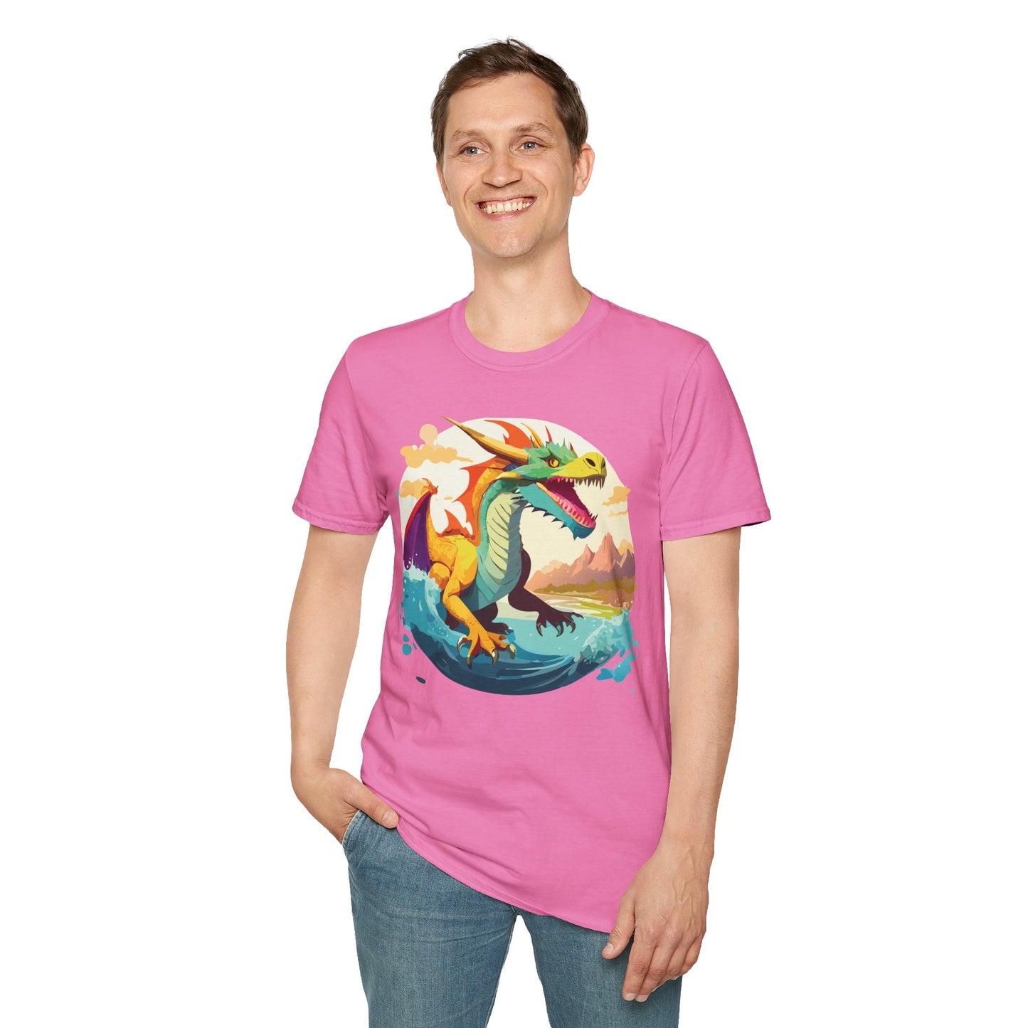 Dragon T Shirt Unisex Animal Print Dragon Shirt Gildan Softstyle Cotton Tee 64000