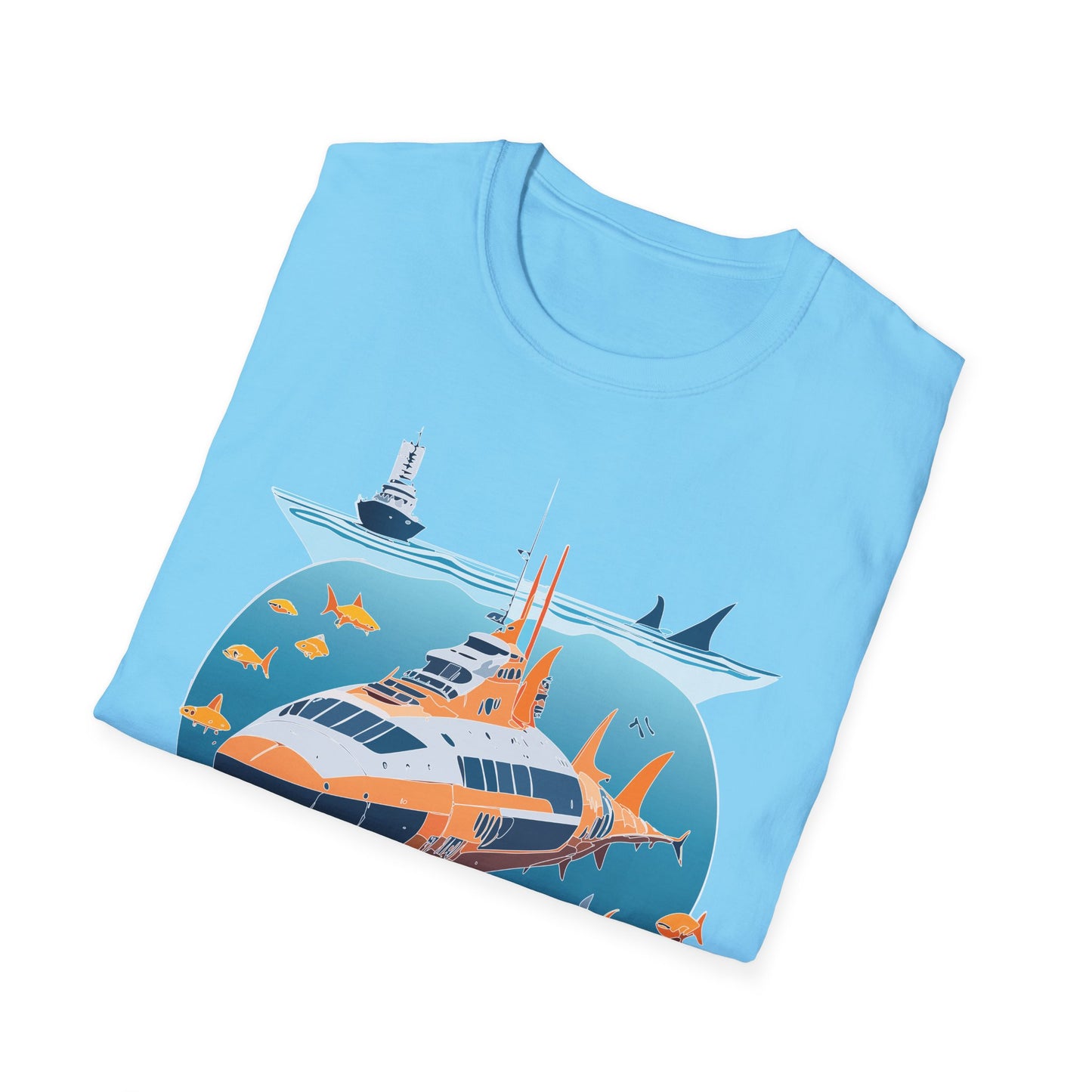 Ocean Tee Shirt, Ocean Shirt, Shirt with Ocean, U boat Tees, Shirt with U-Boat
