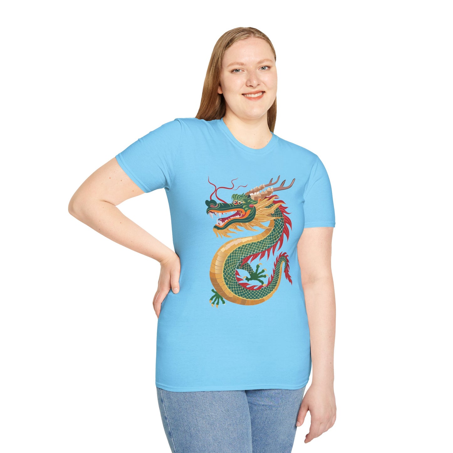 Dragon T Shirt Unisex Dragon Shirt With Animal Art Design Gildan Softstyle 64000 Tee