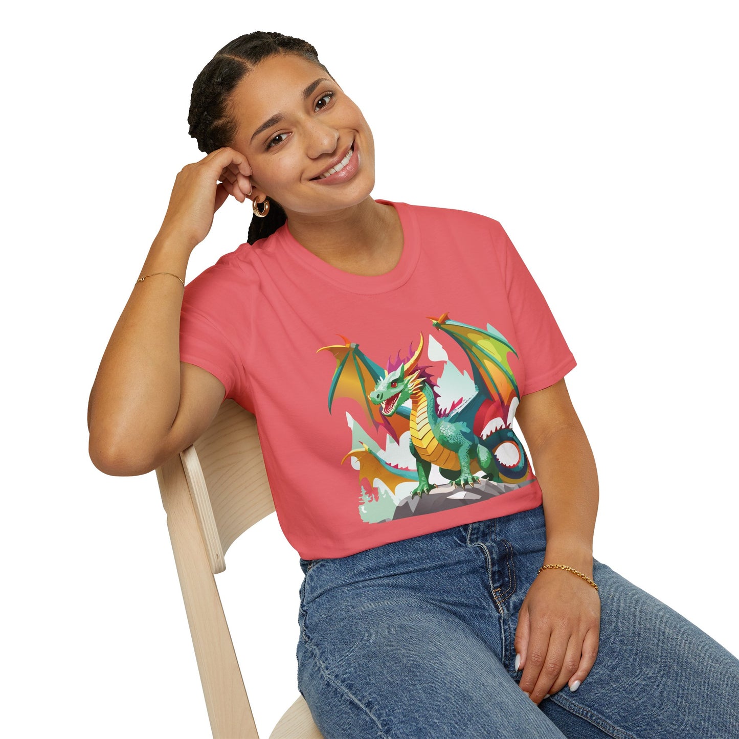 Dragon Graphic T Shirt for Men and Women Unisex Animal Design Softstyle Cotton Tee Premium Quality