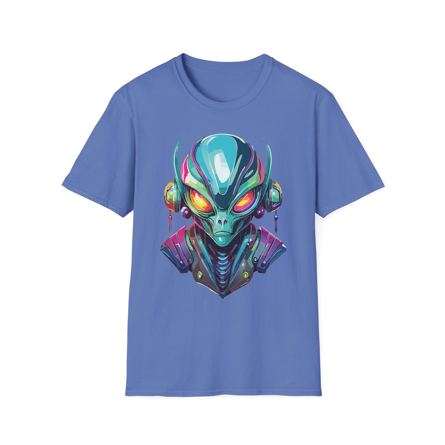 Alien Cosmos Unisex Cotton T Shirt With Alien Artwork Softstyle Ring Spun Cotton 64000