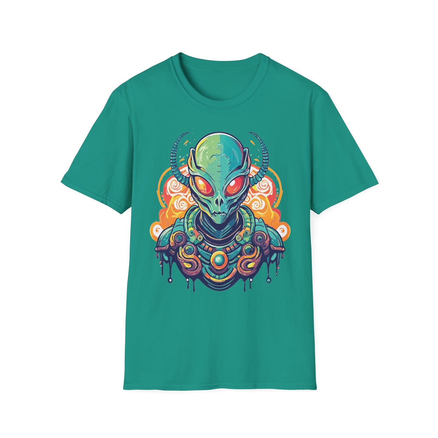 Cosmos Alien T Shirt Unisex Softstyle Cotton Tee With Space Artwork Graphic Design