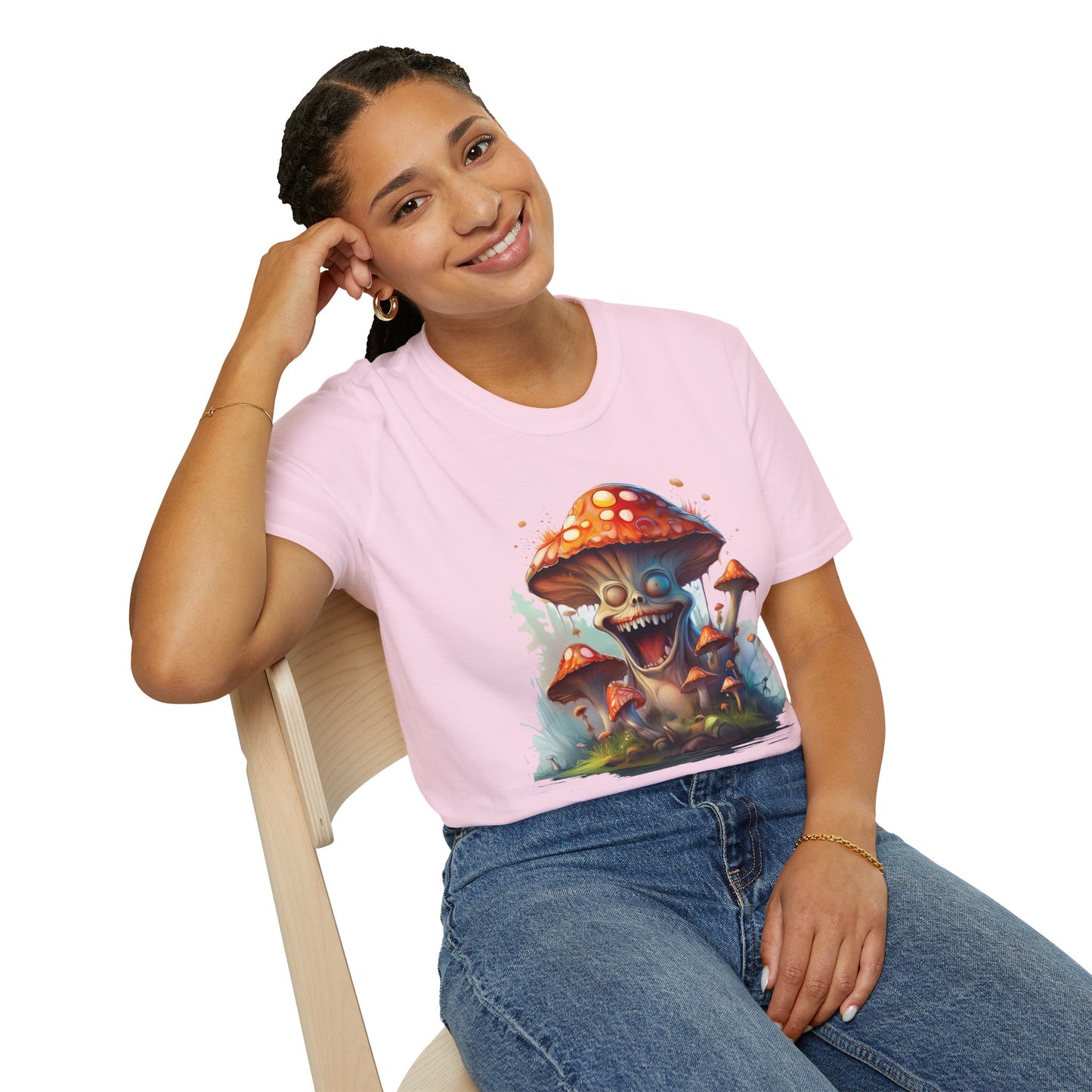 Mashroom Short Sleeve Tee Unisex Funny Mashroom Shirt With Fungus Graphic Gildan Softstyle 64000