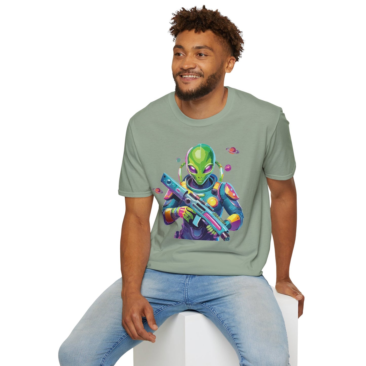 Alien Cosmos T Shirt Unisex Gildan Softstyle 64000 Art Design Tee For Everyday Comfort
