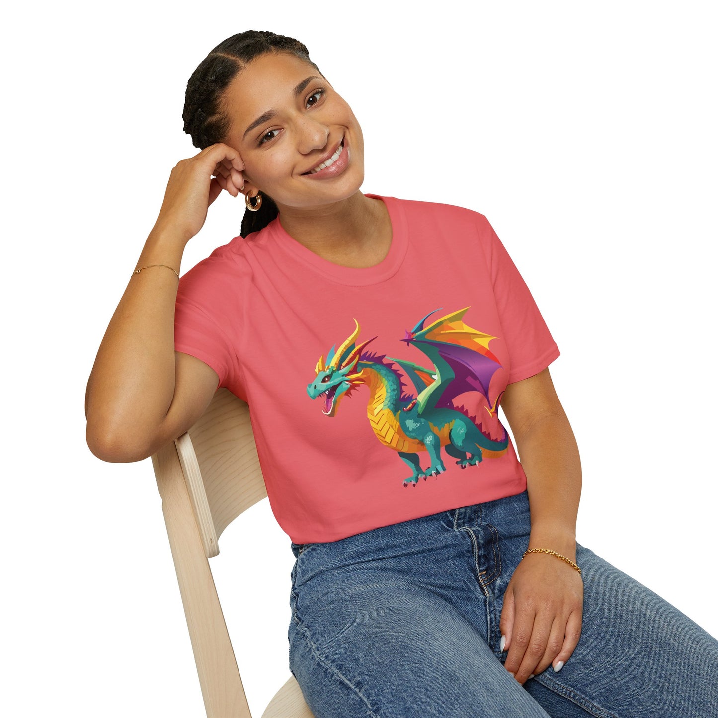 Dragon T Shirt Unisex Short Sleeve Art Design Gildan Softstyle Cotton Tee For Animal Lovers