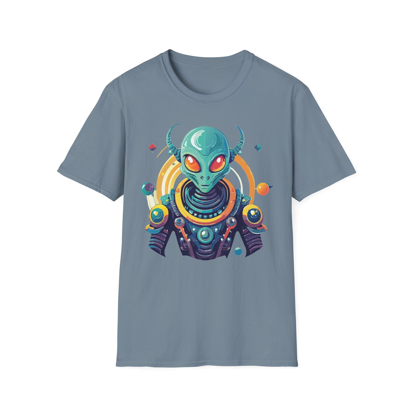 Alien Cosmos T Shirt Unisex Softstyle Cotton Tee With Alien Art Design Premium Comfort