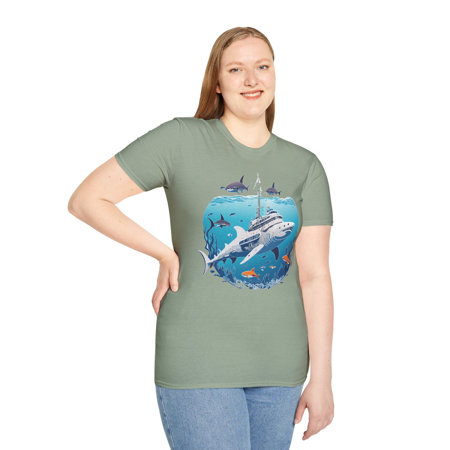 Ocean Tee Shirt, Ocean Shirt, Shirt with Ocean, U boat Tees, Shirt with U-Boat