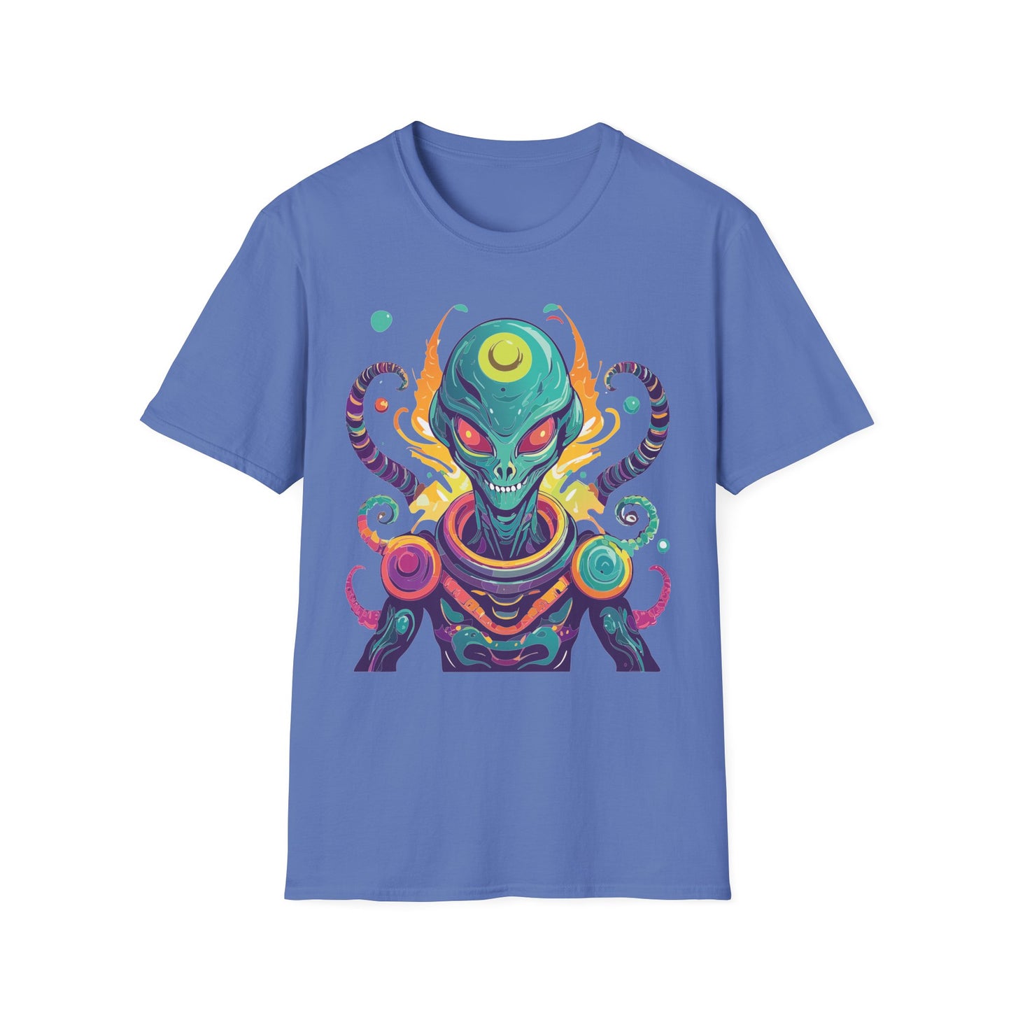 Alien Cosmos Unisex T Shirt With Aliens Design Gildan Softstyle 64000 Comfortable Lightweight Tee
