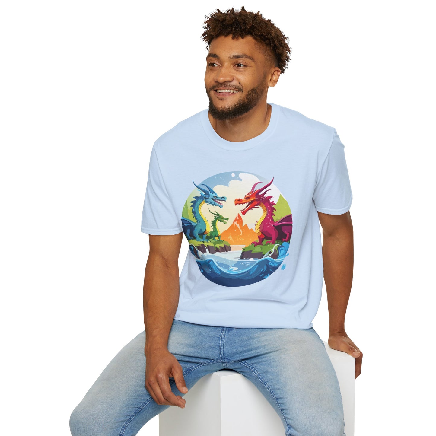 Dragon T Shirt Unisex Dragon Tee 100 Percent Ring Spun Cotton Softstyle Comfort Fit