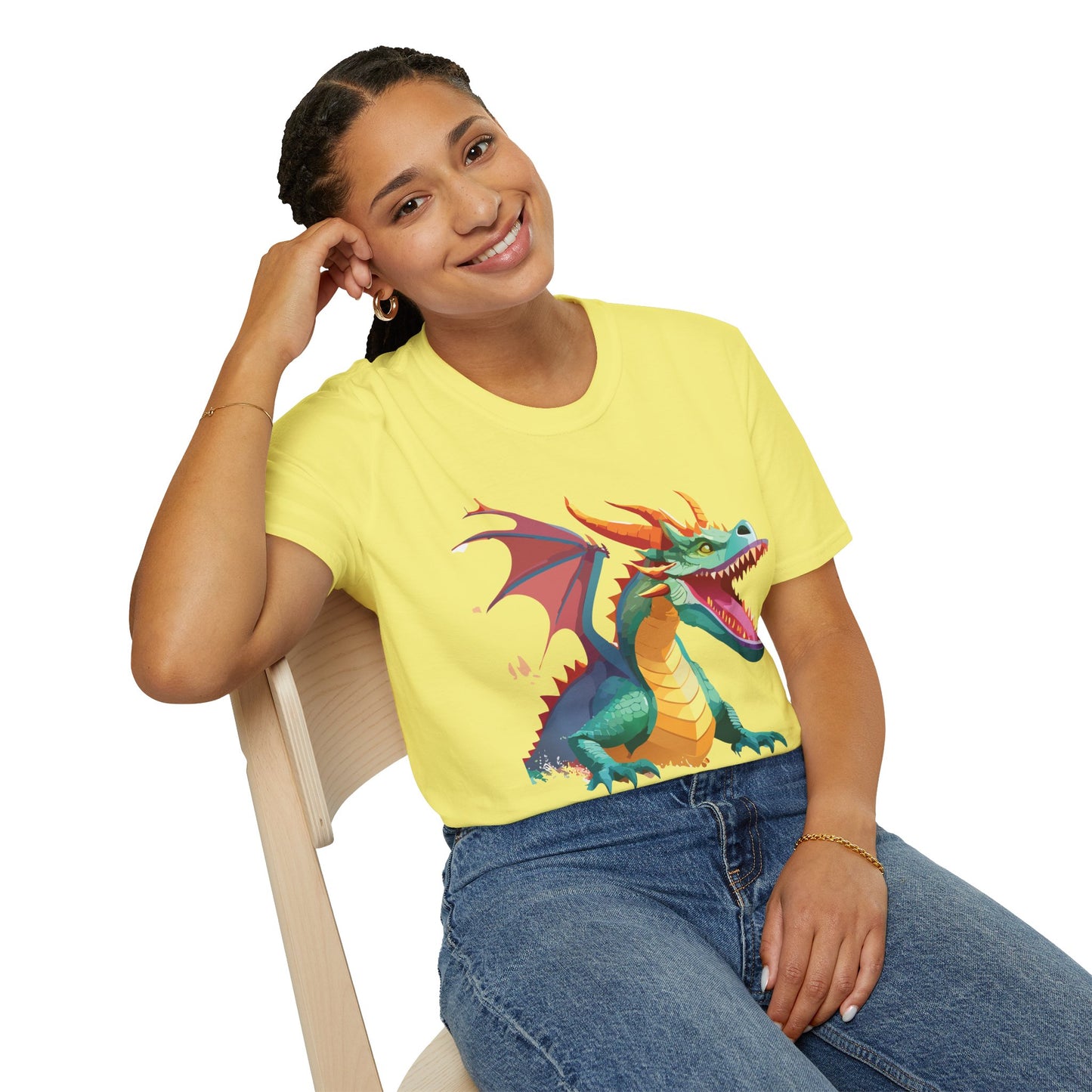 Dragon Graphic T Shirt Unisex Softstyle Cotton Tee Dragon Art Shirt For Men Women